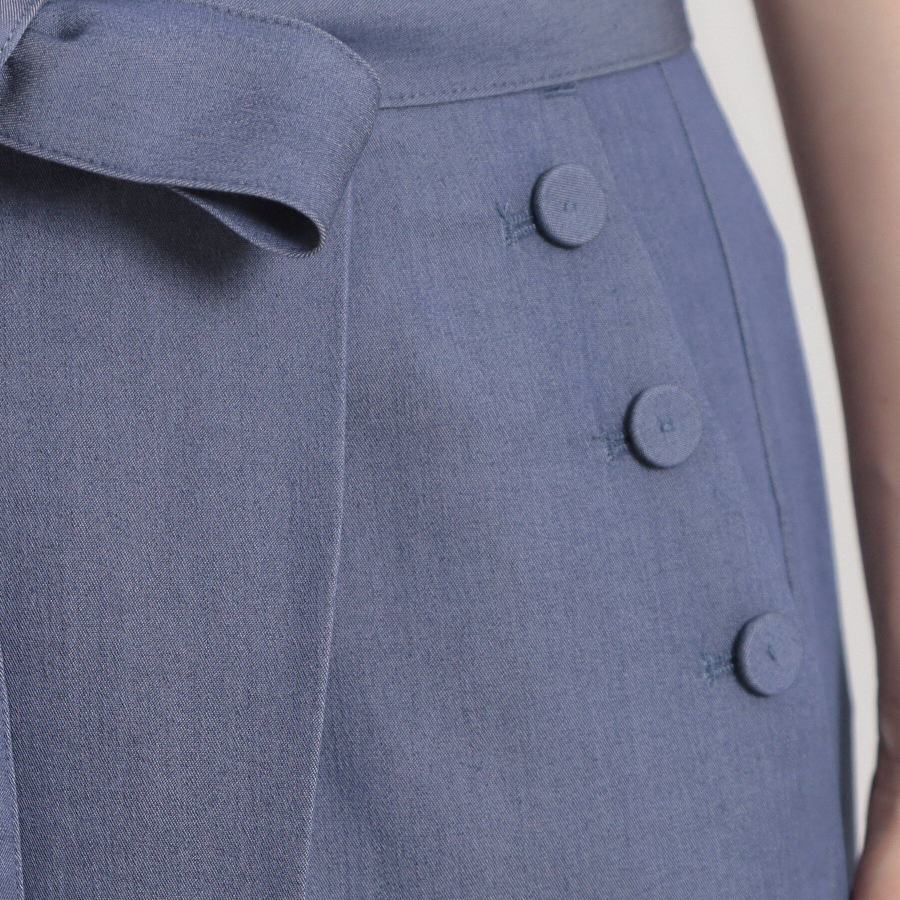 Couture broach「【洗える・S-LL】マリン風アソート釦 シャンブレーワイドパンツ」|その他|