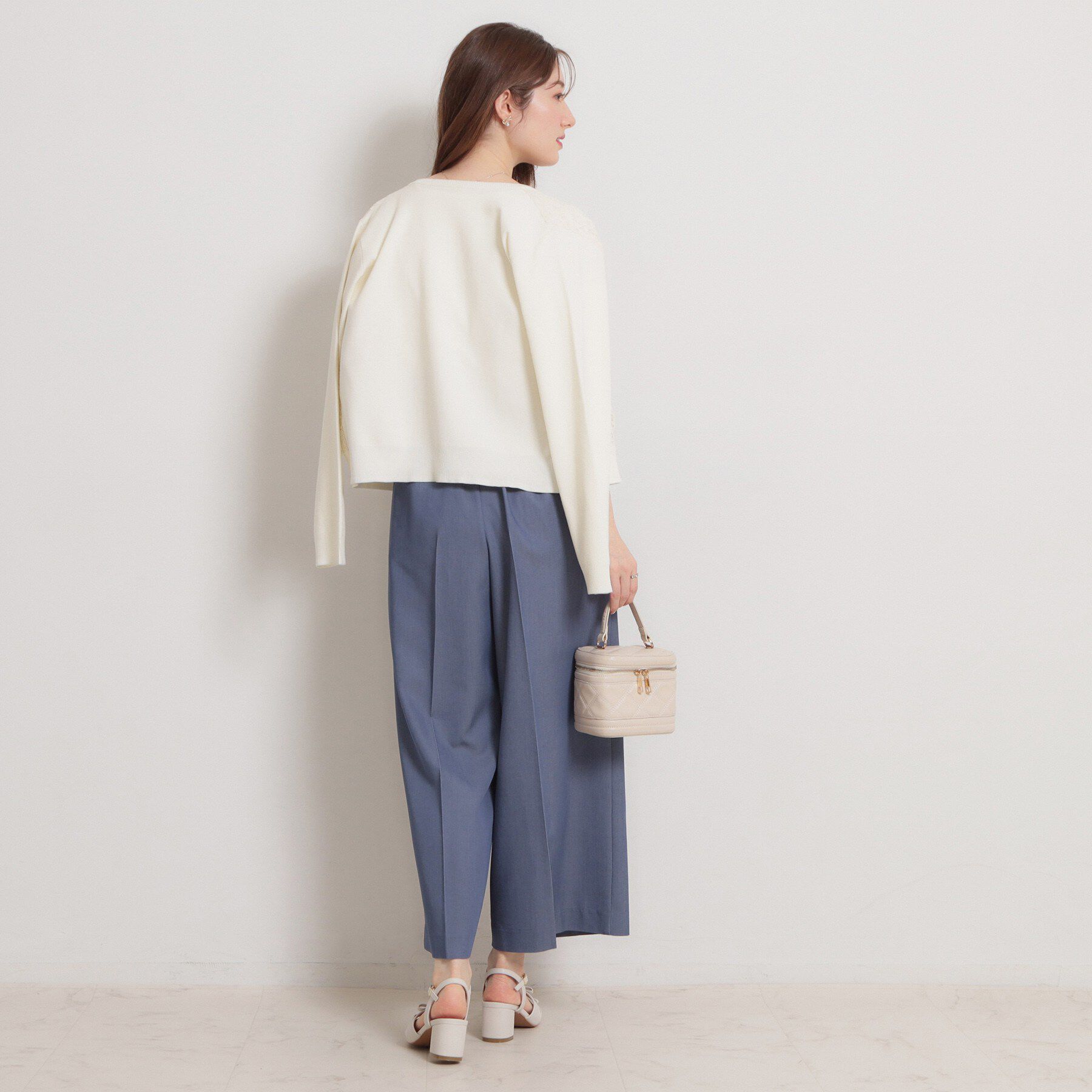 Couture broach「【洗える・S-LL】マリン風アソート釦 シャンブレーワイドパンツ」|その他|