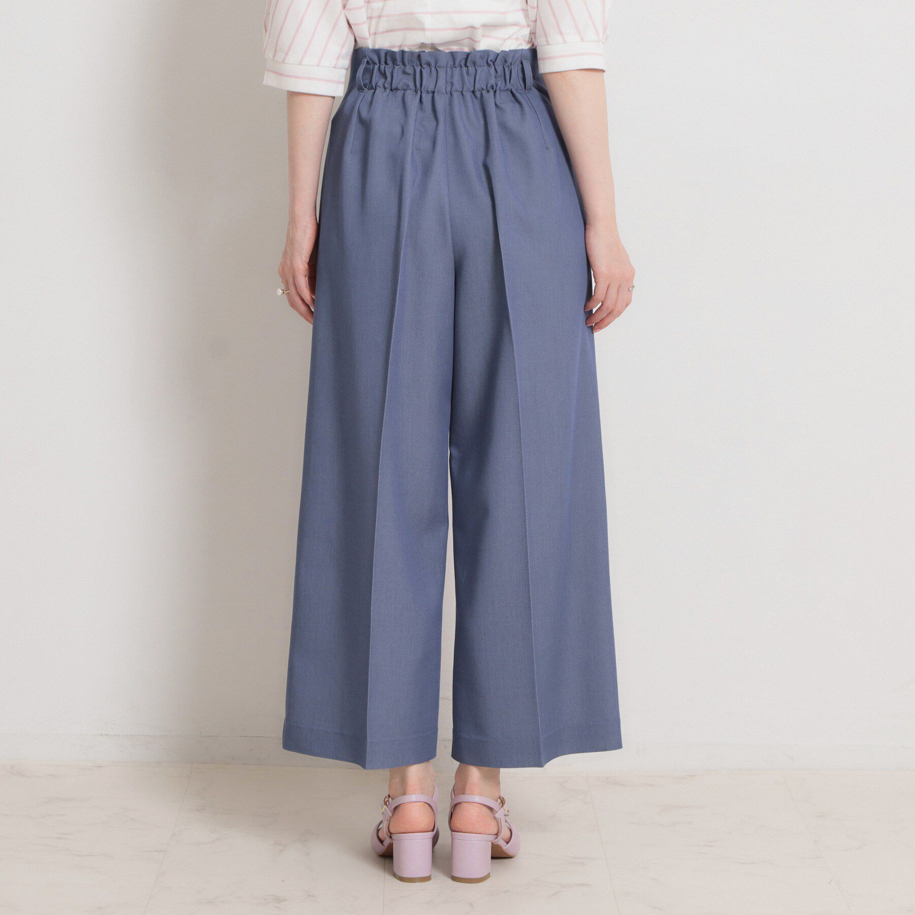 Couture broach「【洗える・S-LL】マリン風アソート釦 シャンブレーワイドパンツ」|その他|