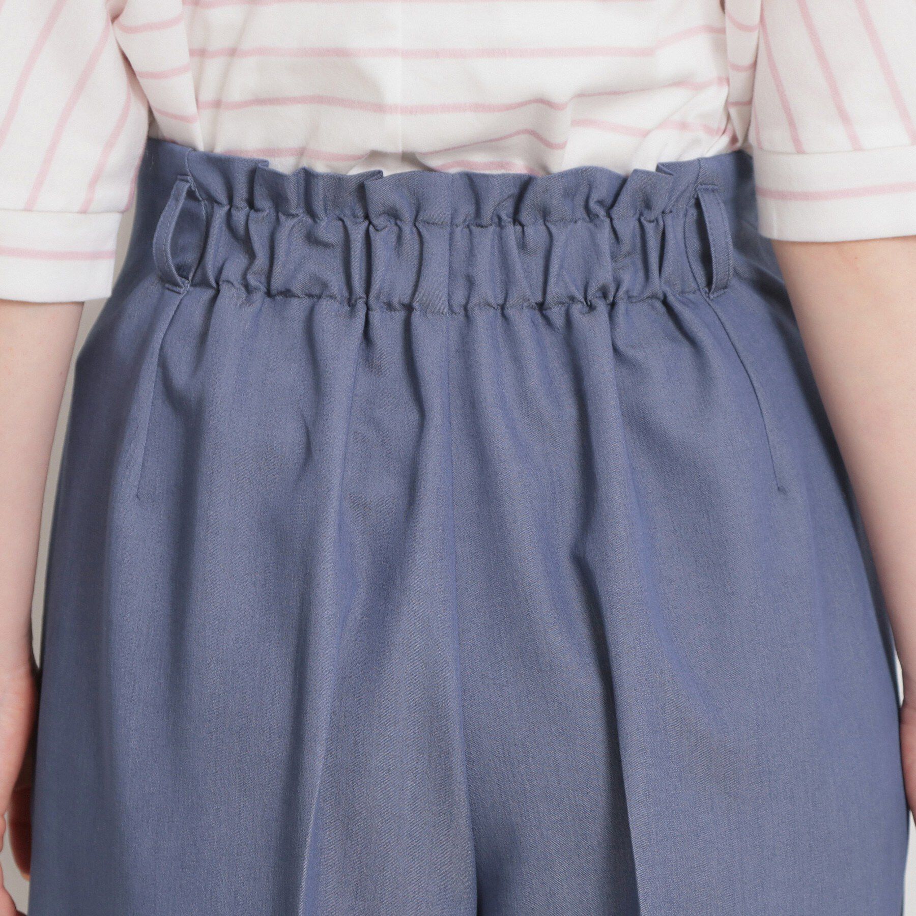 Couture broach「【洗える・S-LL】マリン風アソート釦 シャンブレーワイドパンツ」|その他|