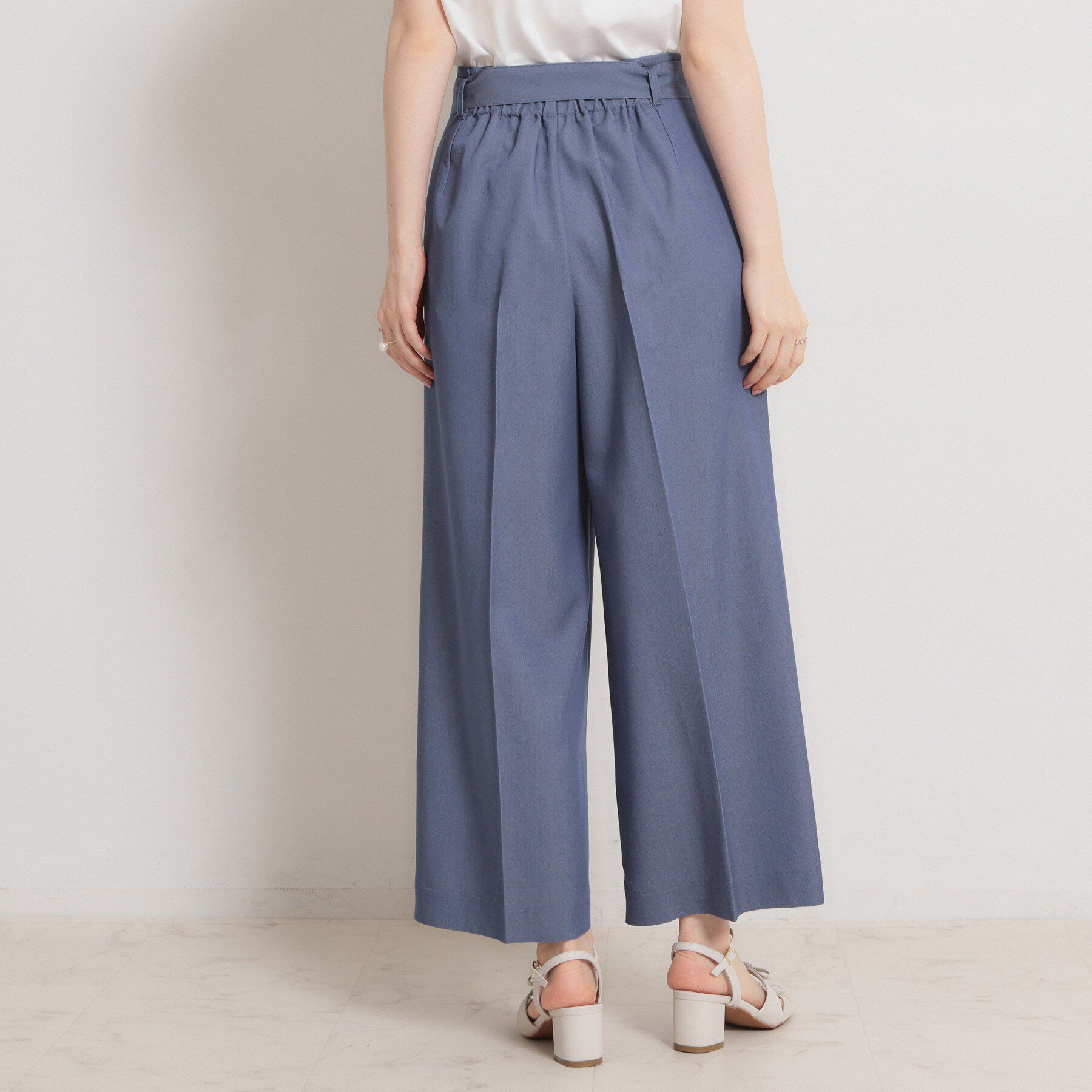 Couture broach「【洗える・S-LL】マリン風アソート釦 シャンブレーワイドパンツ」|その他|