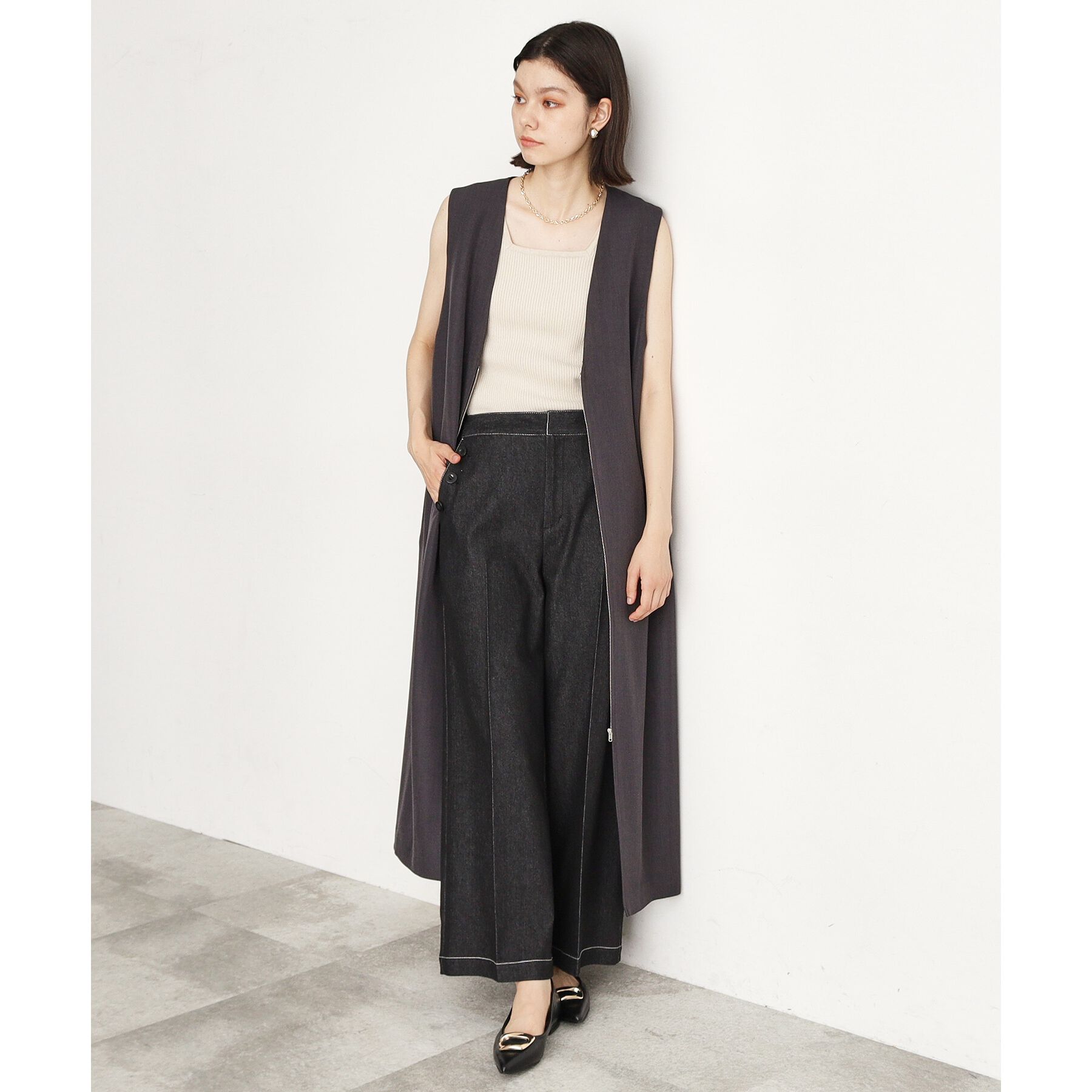 THE SHOP TK「【美脚/オ―ルシーズン】デニムマリンパンツ/洗濯機OK」|デニム|