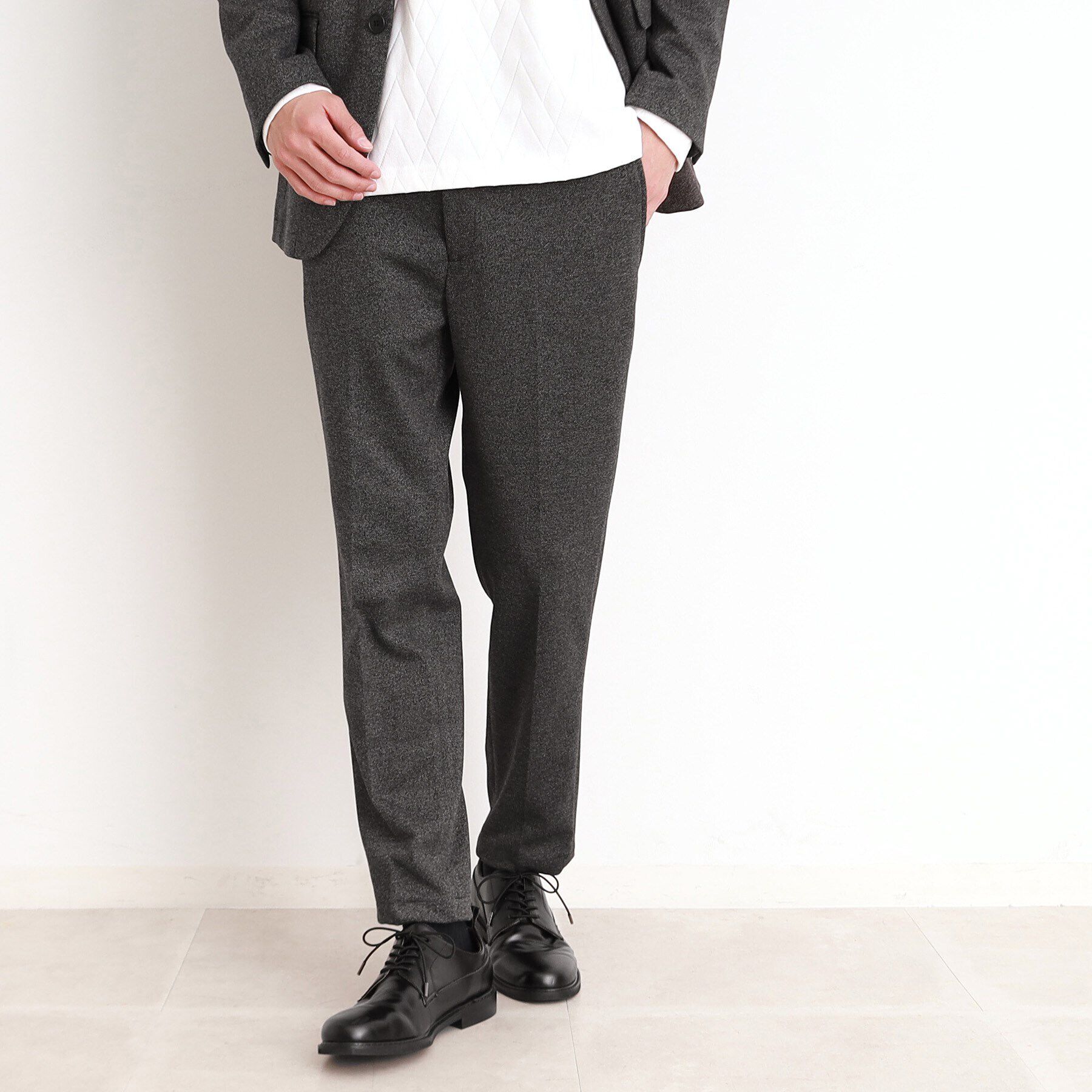 THE SHOP TK「TRポンチカルゼスラックス セットアップ可／ストレッチ」|その他|チャコールグレー(0