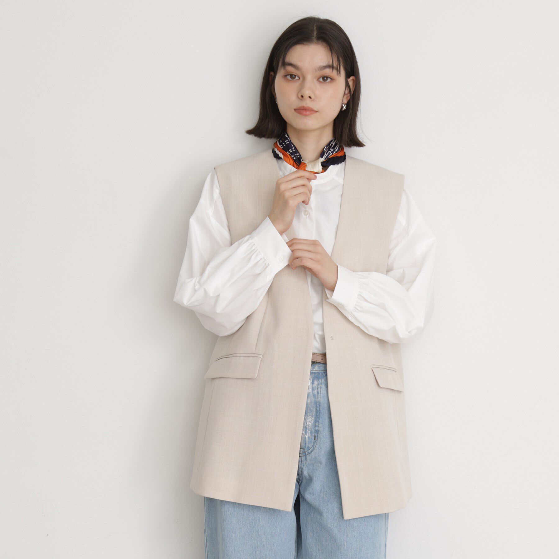 THE SHOP TK「【セットアップ可】リサイクルシャークスキンジレ/洗える」|ベスト・ジレ|