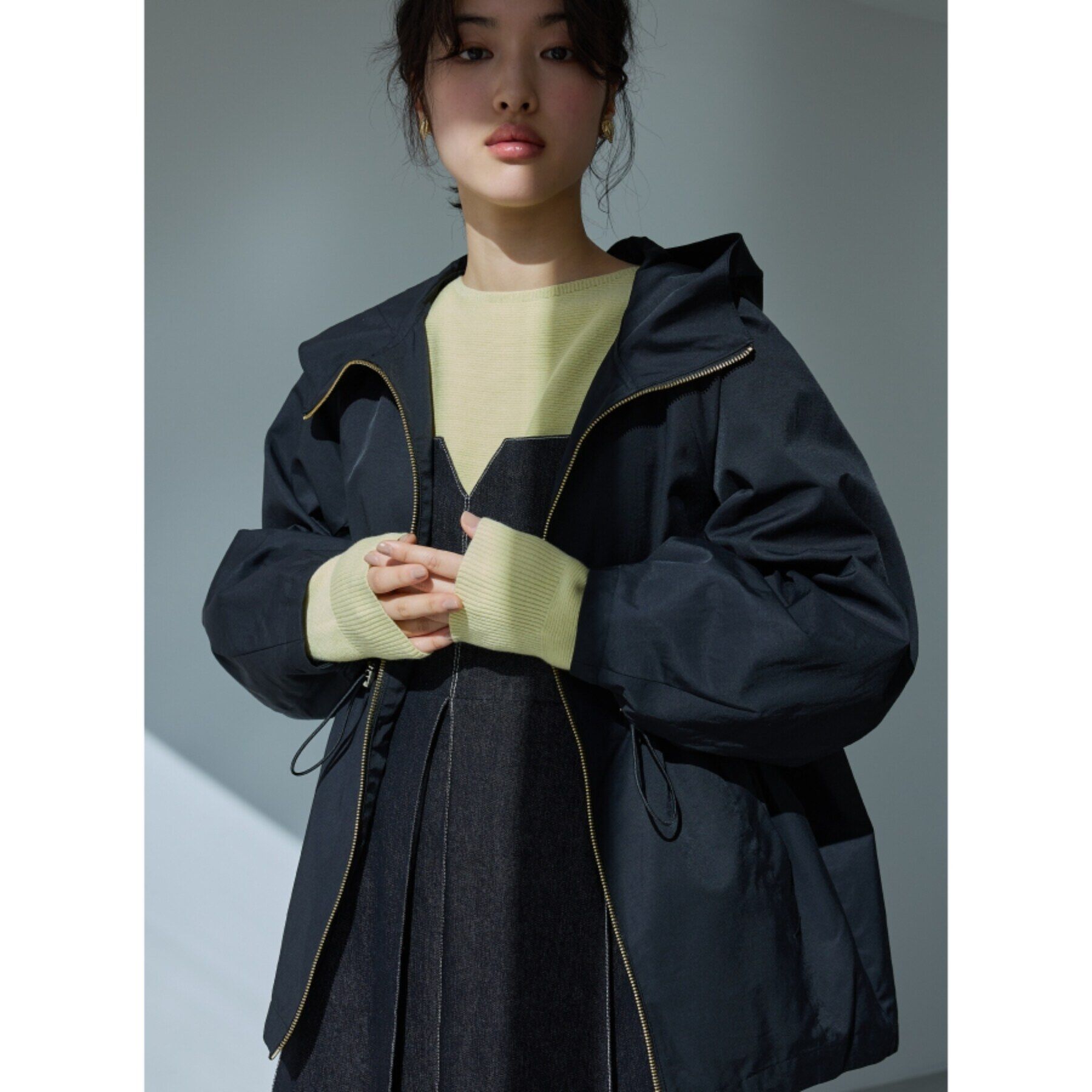 THE SHOP TK「【撥水】ウエストドロストマウンテンパーカ」|ブルゾン・スタジャン|ブラック(019)