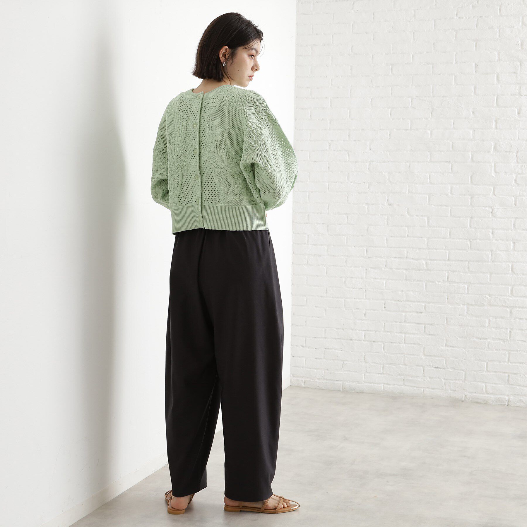 THE SHOP TK「レース編みカーディガン【前後2WAY】」|ニット・セーター|