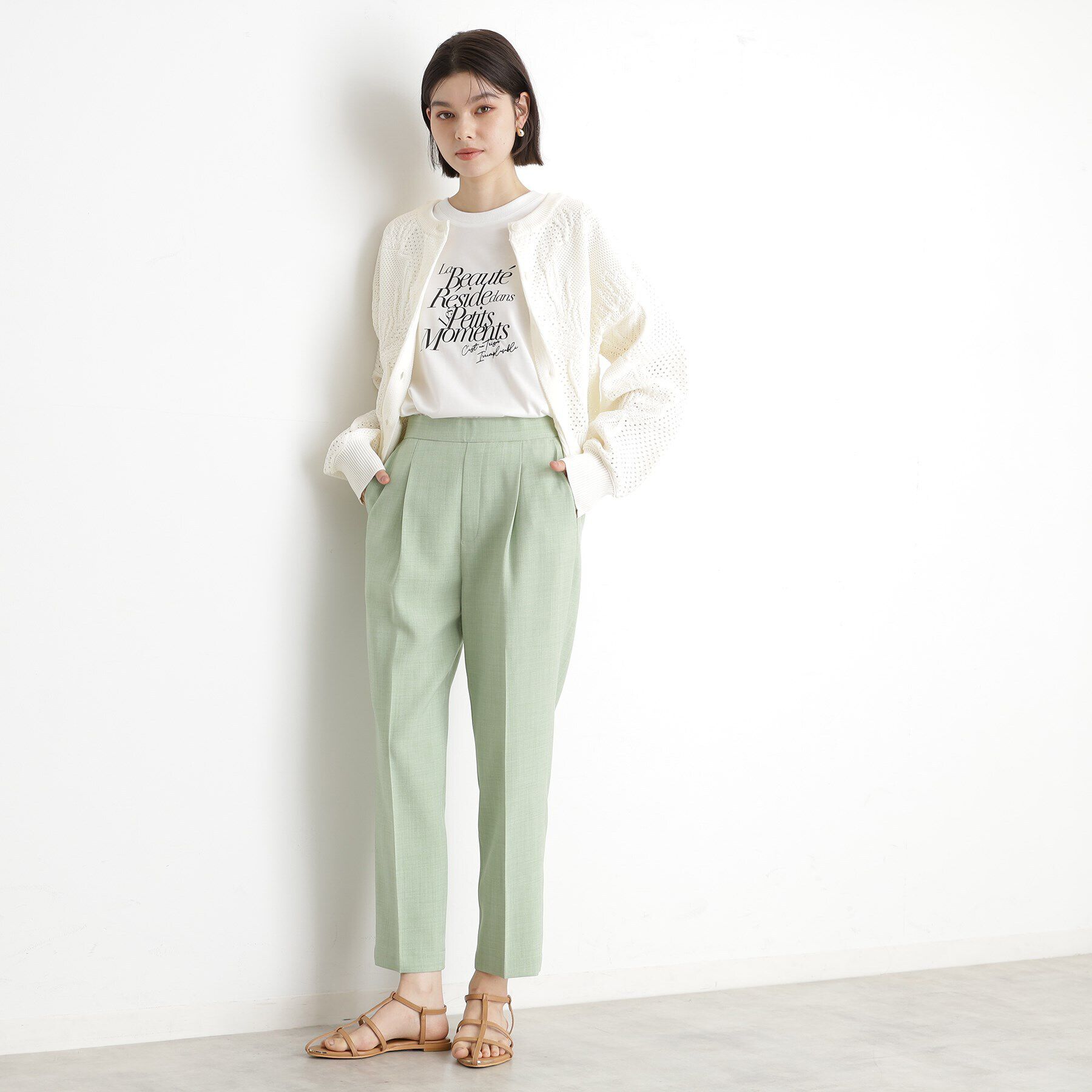 THE SHOP TK「レース編みカーディガン【前後2WAY】」|ニット・セーター|