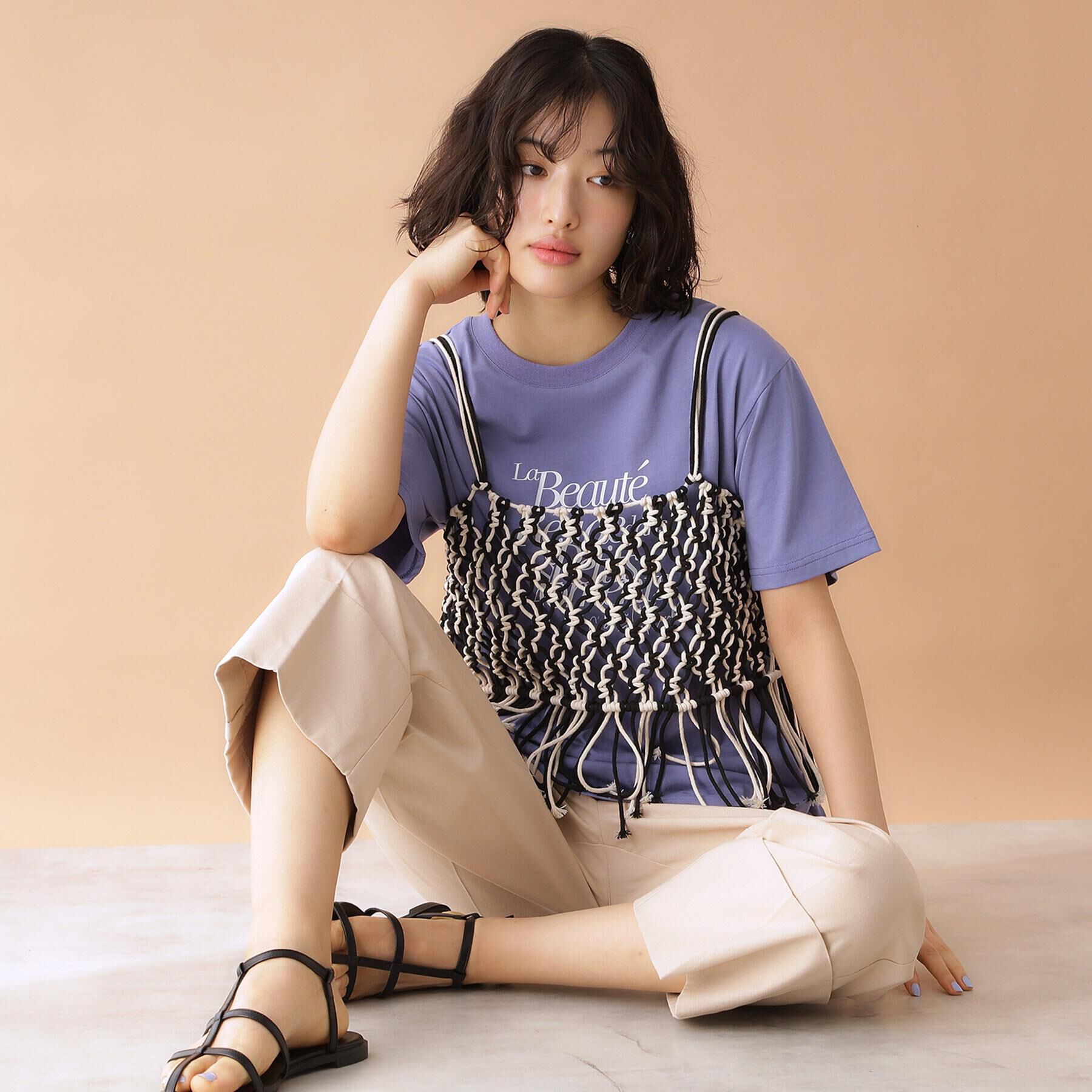 THE SHOP TK「マクラメビスチェ」|キャミソール|