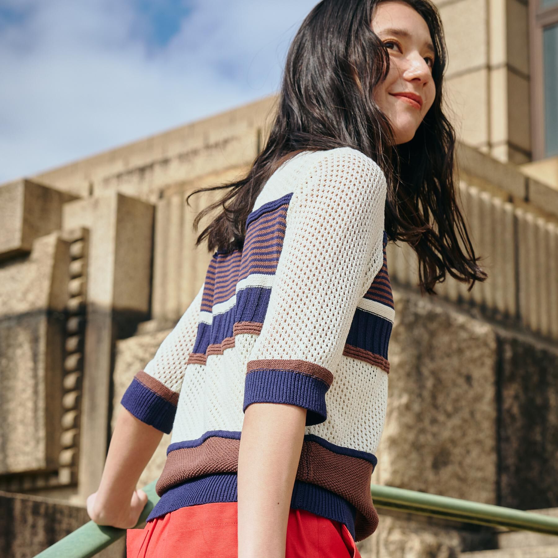 THE SHOP TK「マルチボーダートップス【洗える】」|ニット・セーター|