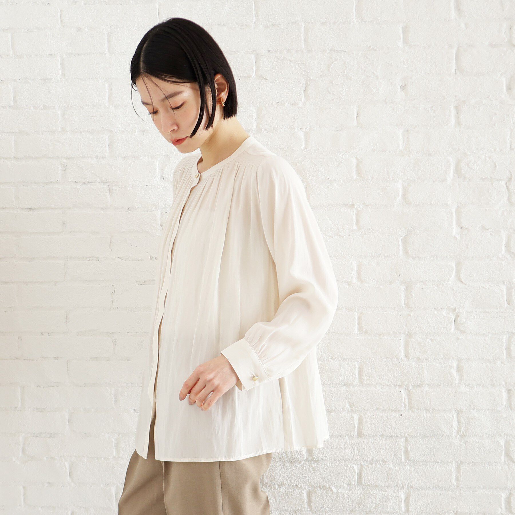 THE SHOP TK「【通勤/セレモニー】ヴィンテージサテンブラウス/洗える」|シャツ・ブラウス|