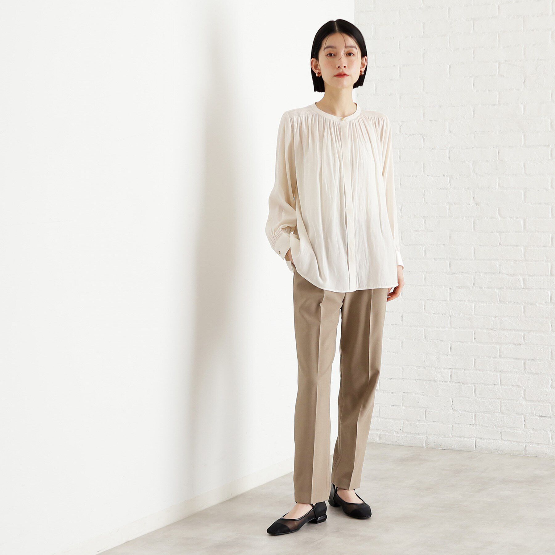 THE SHOP TK「【通勤/セレモニー】ヴィンテージサテンブラウス/洗える」|シャツ・ブラウス|