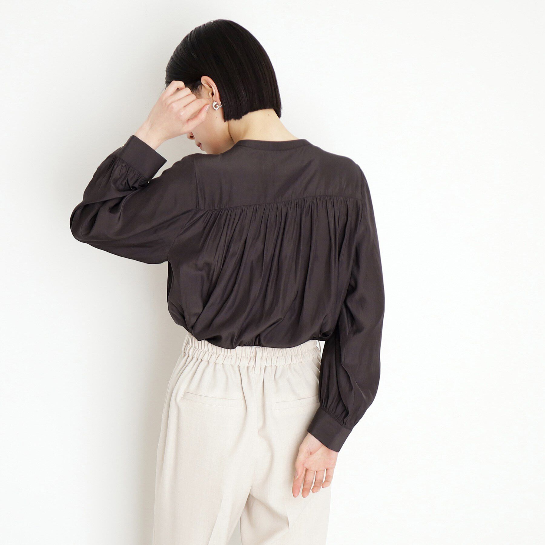 THE SHOP TK「【通勤/セレモニー】ヴィンテージサテンブラウス/洗える」|シャツ・ブラウス|