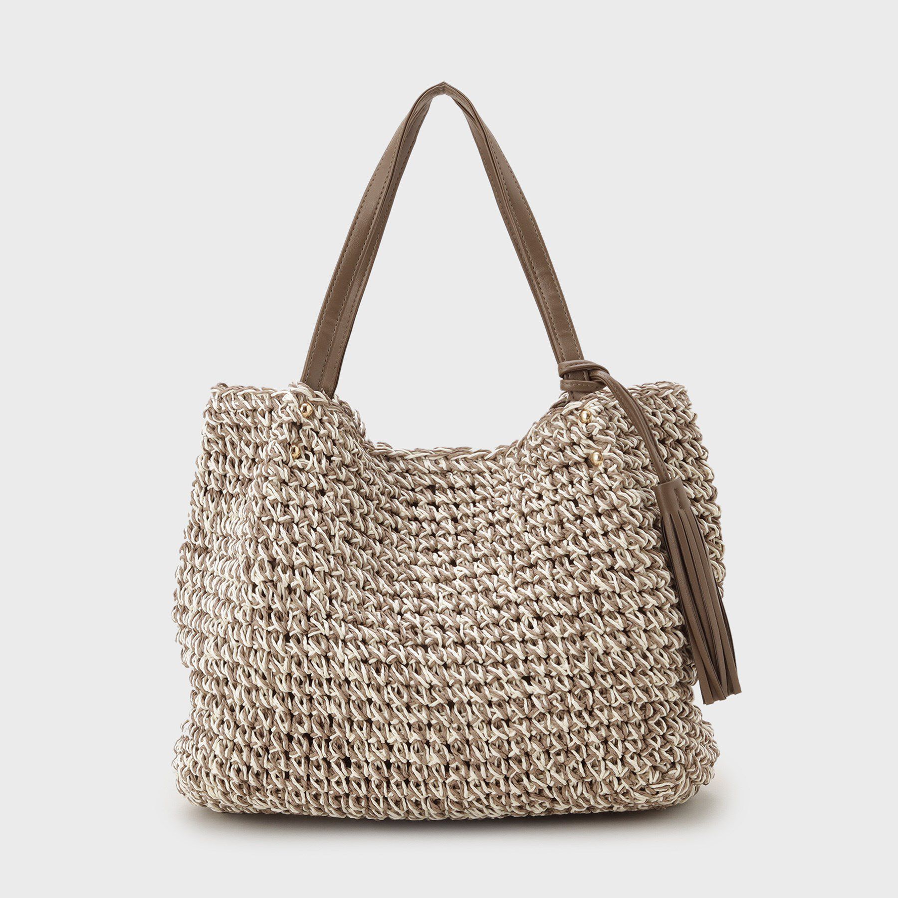 THE SHOP TK「タッセル付き雑材トートバッグ」|トートバッグ|モカブラウン(542