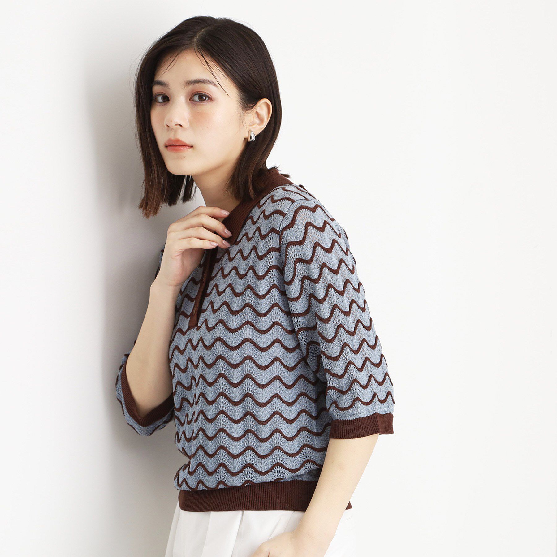 THE SHOP TK「ニットポロシャツ【洗濯機/アソート展開】」|ニット・セーター|