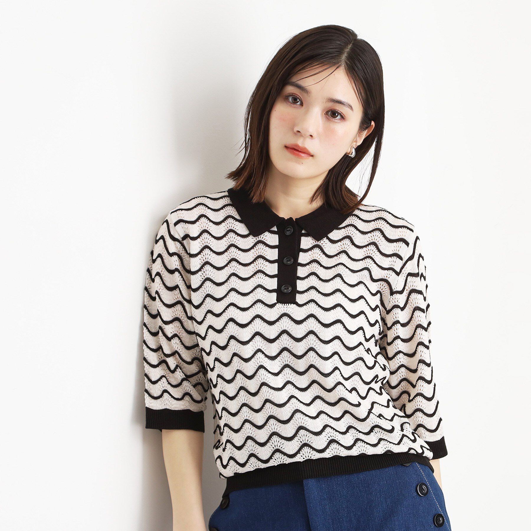 THE SHOP TK「ニットポロシャツ【洗濯機/アソート展開】」|ニット・セーター|