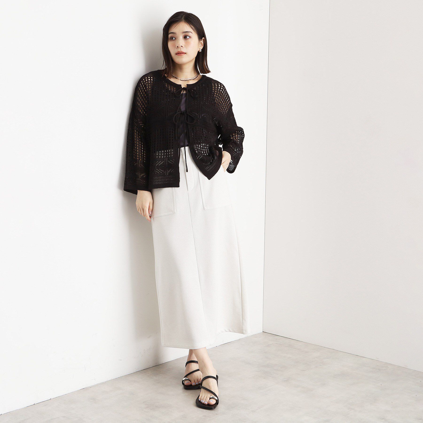 THE SHOP TK「裏毛ラメスカート【洗える】」|スカート|