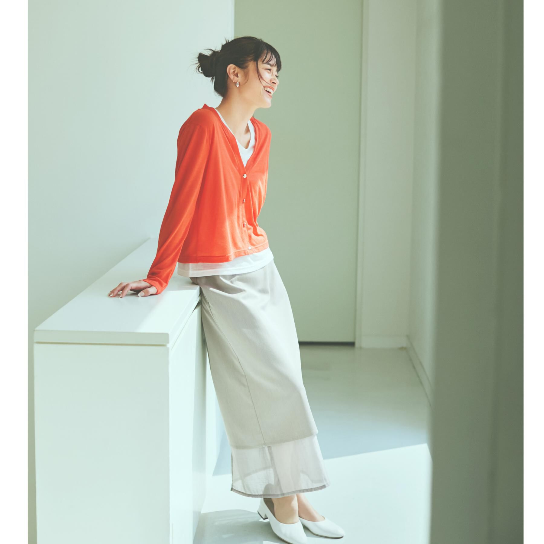 THE SHOP TK「裾シアーナロースカート【洗える】」|スカート|