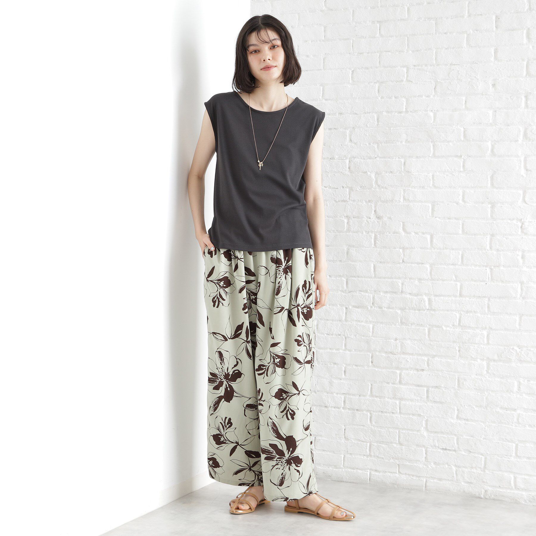 THE SHOP TK「前後2WAYワイドリブタンク【洗濯機OK】」|キャミソール|