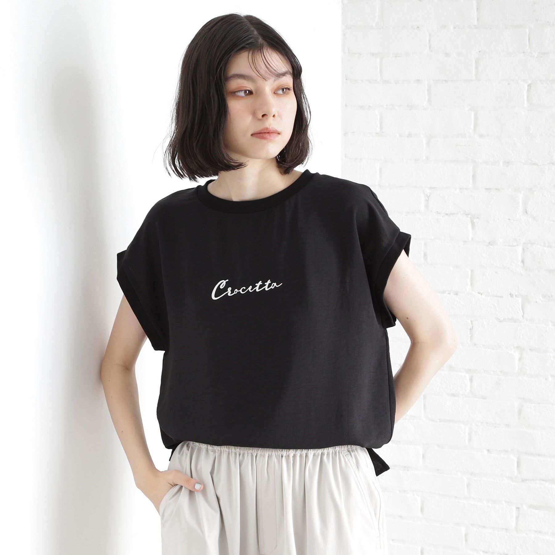 THE SHOP TK「アソートプリントTシャツ【防シワ／接触冷感／UV／洗濯機OK】」|Tシャツ・カットソー|ブラック(019)