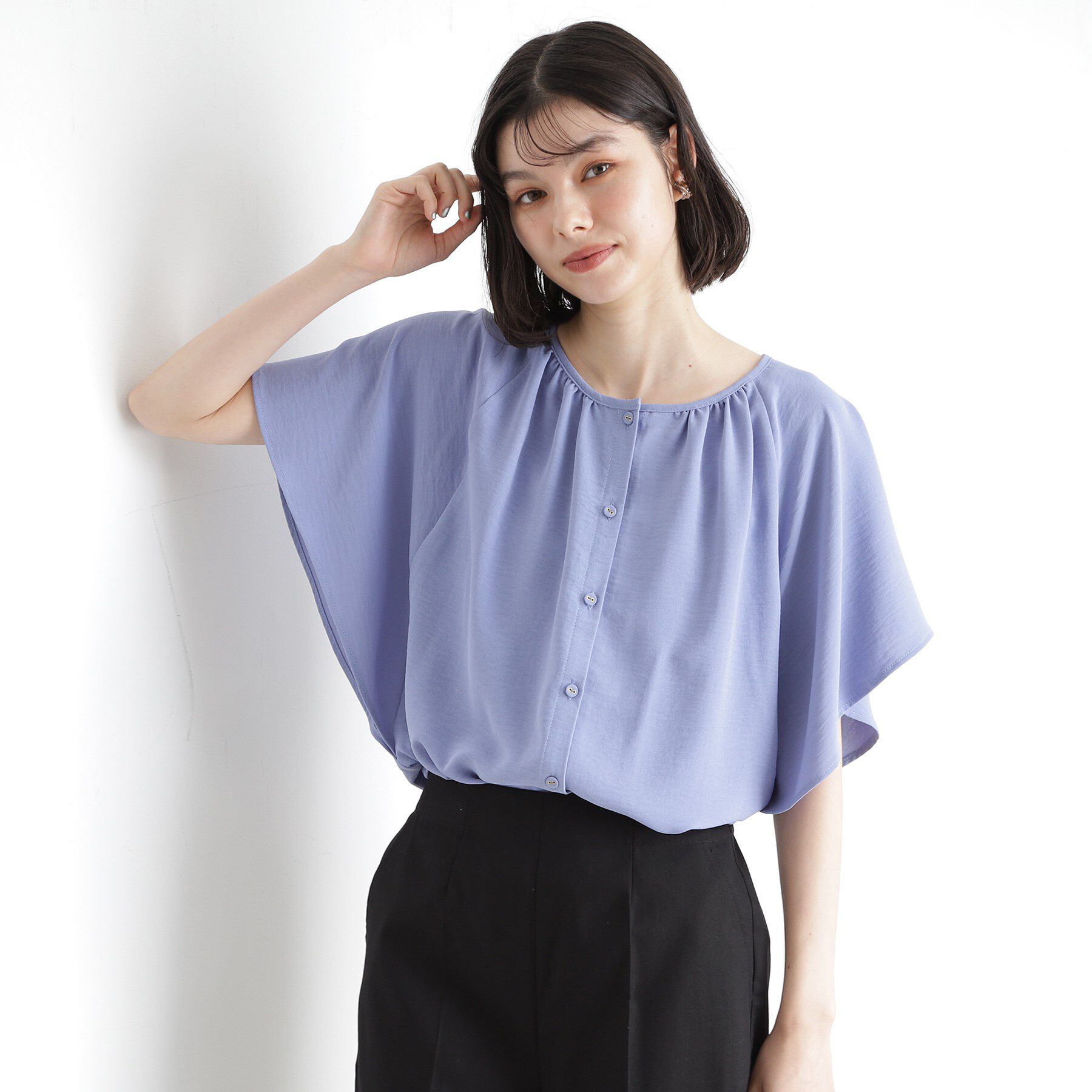 THE SHOP TK「袖フレアブラウス【防シワ／接触冷感／洗濯機OK/セットアップ可】」|シャツ・ブラウス|