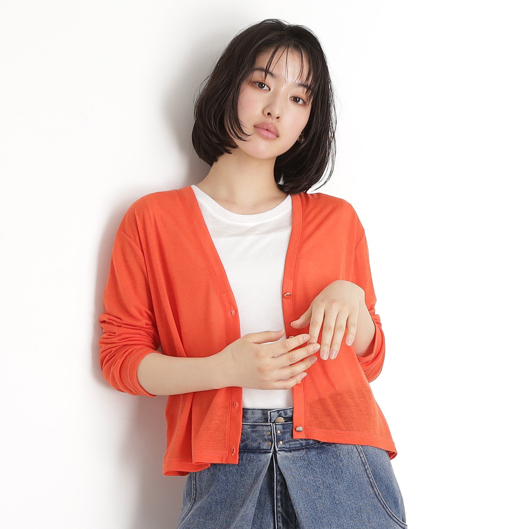 THE SHOP TK「シアーカーデ＆タンクトップ【セットアイテム/洗える】」|カーディガン|