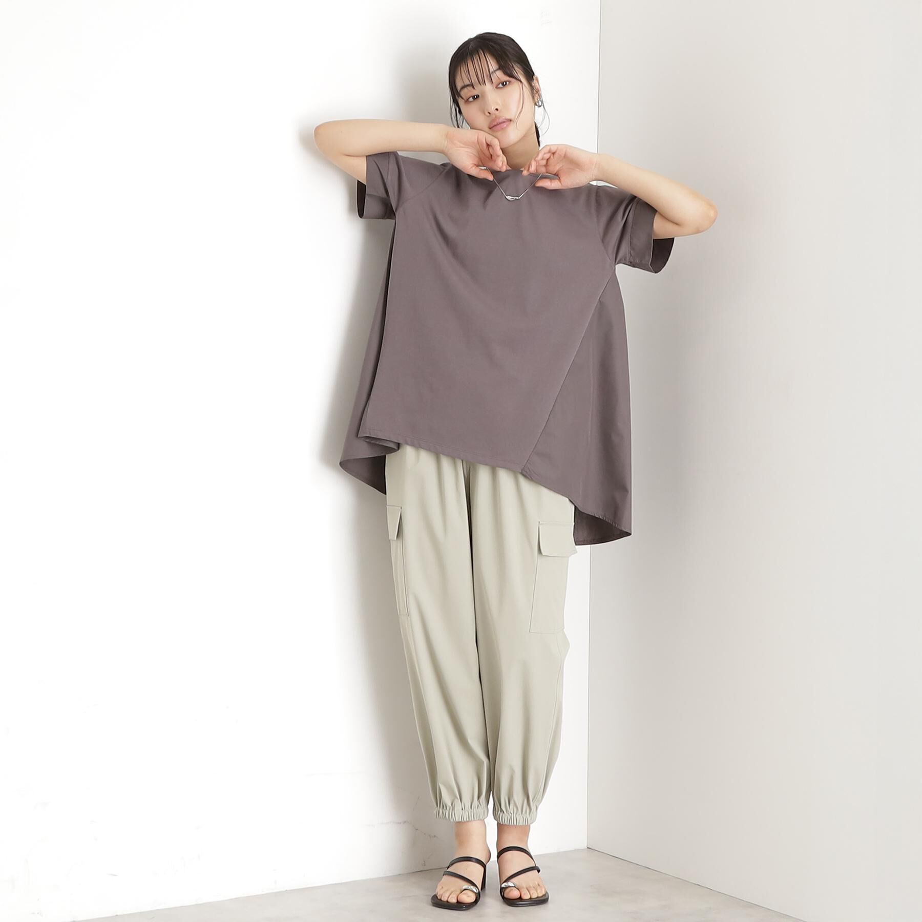 THE SHOP TK「切替バックギャザーチュニック【洗濯機OK/接触冷感/UV】」|チュニック|