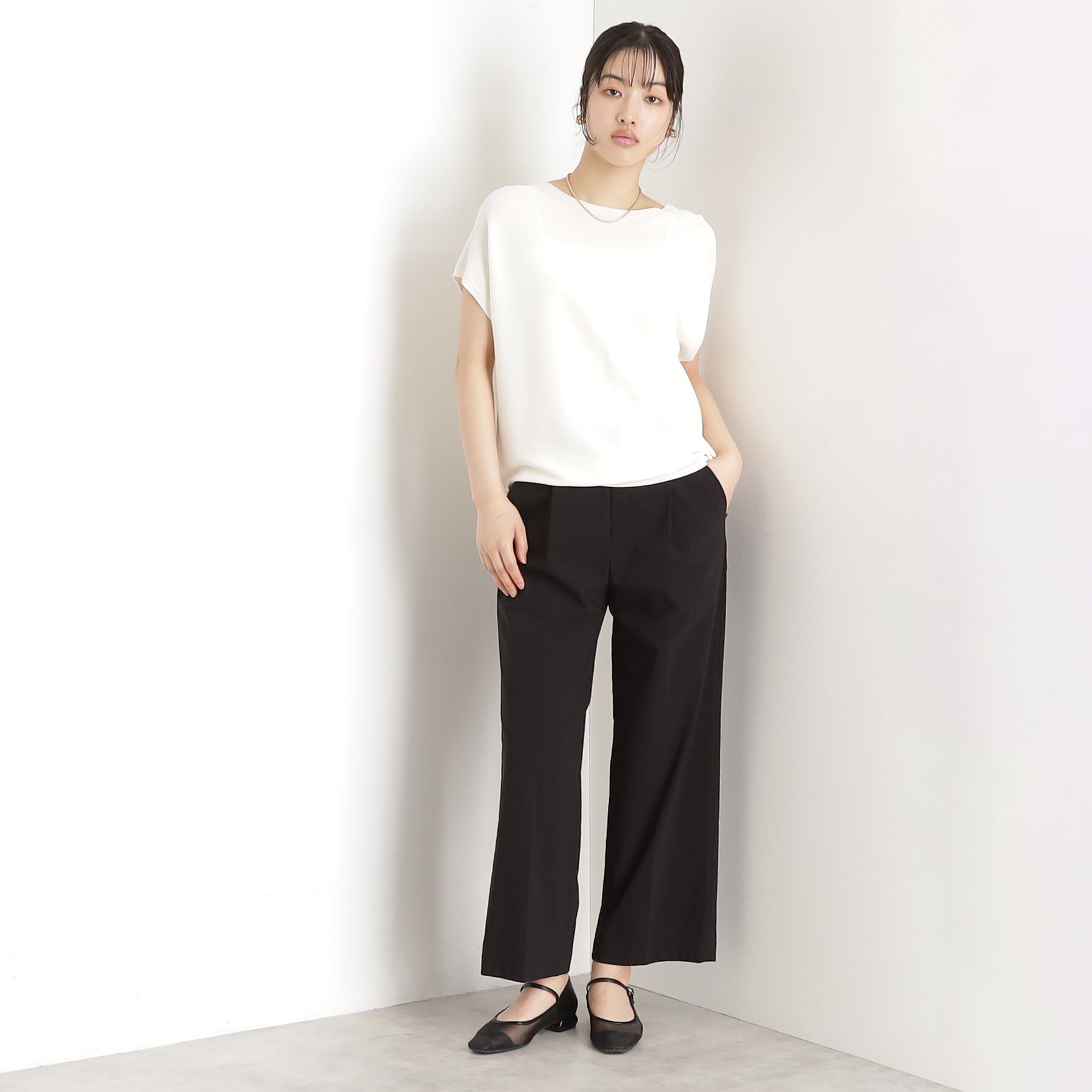 THE SHOP TK「【XS-XLサイズ/ラクに穿ける】ハイパーストレッチワイドパンツ/接触冷感/洗える」|その他|