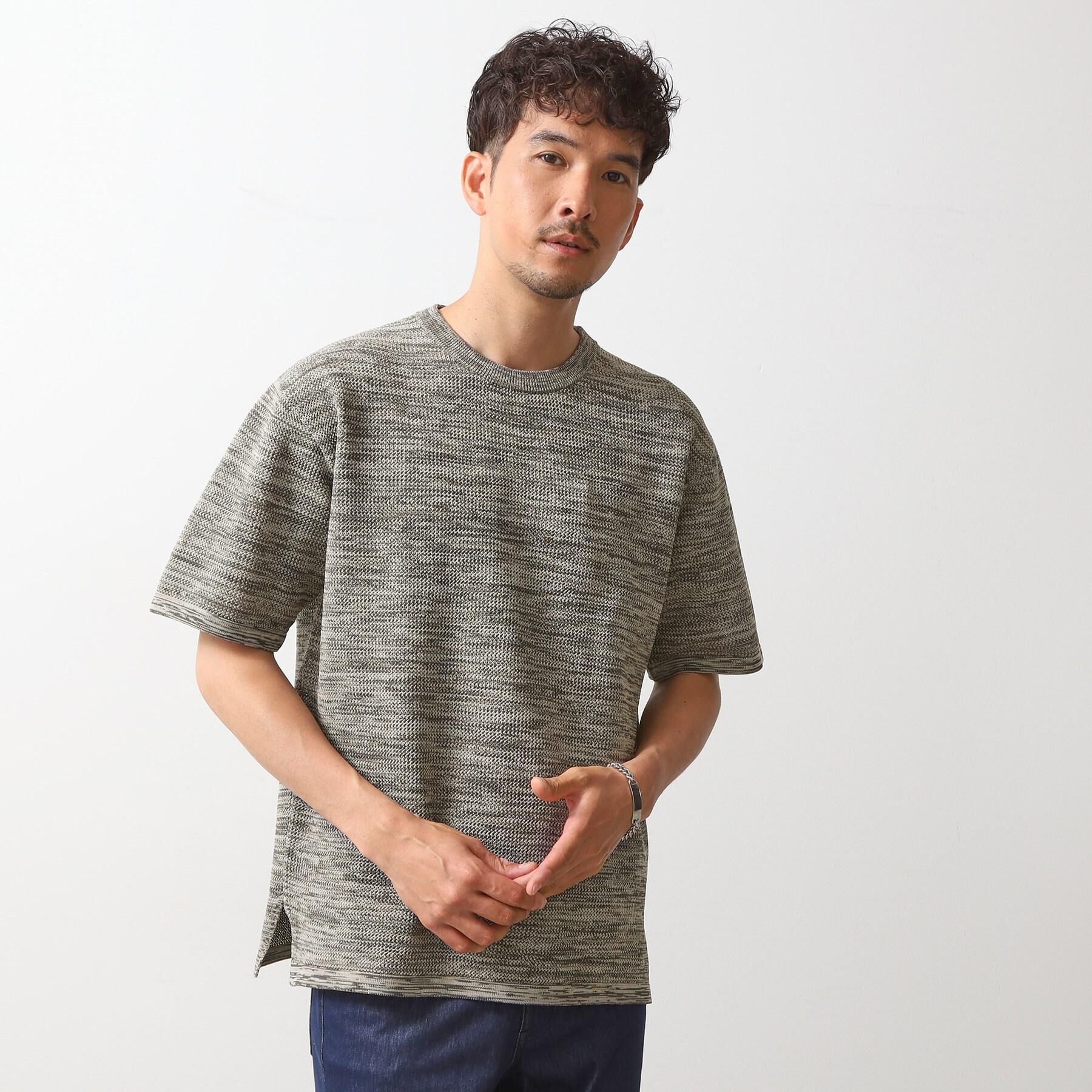 THE SHOP TK「ドライタッチ半袖ニットTシャツ　【洗濯機ＯＫ】」|ニット・セーター|