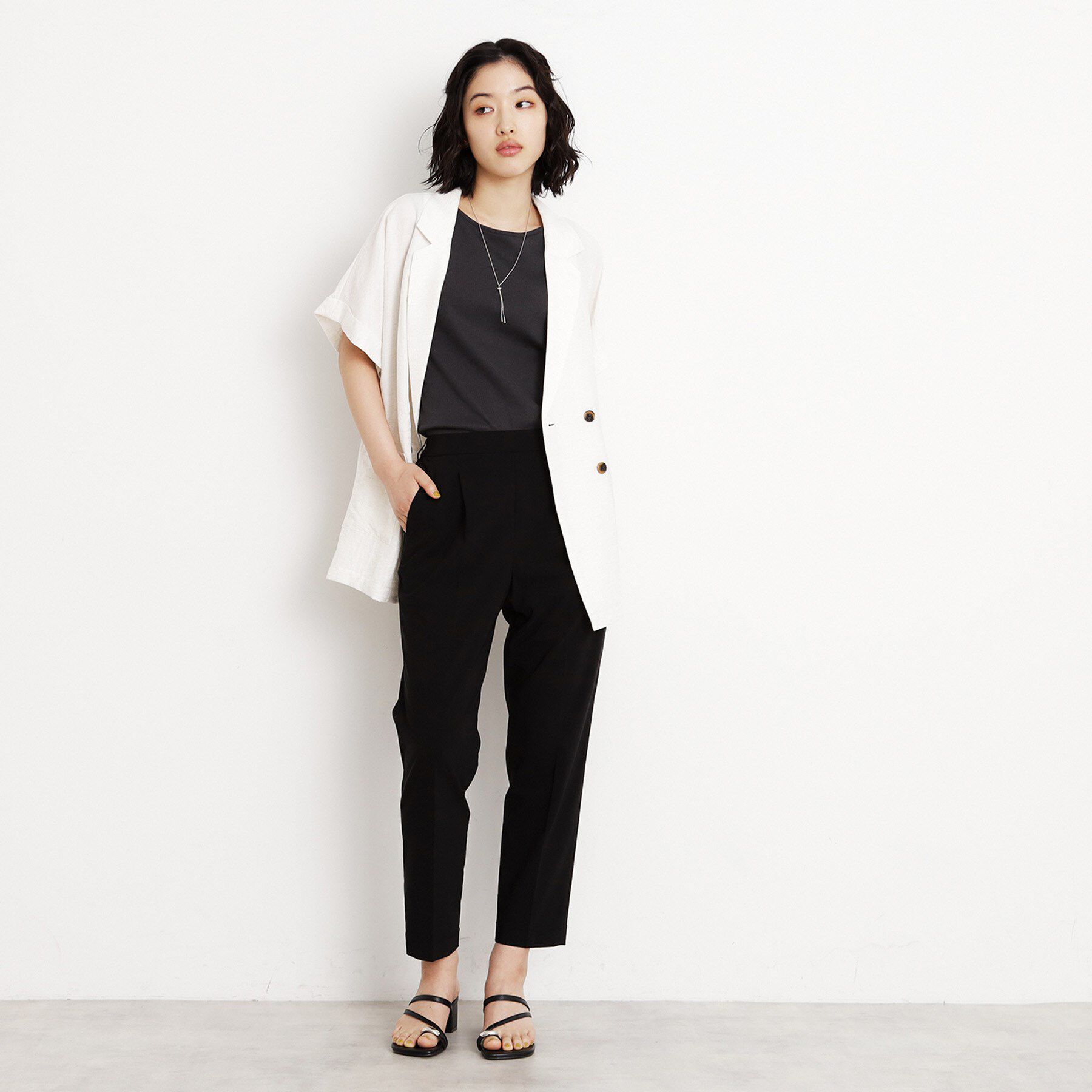 THE SHOP TK「【XS-XLサイズ/美シルエット】ハイパーストレッチテーパードパンツ/接触冷感/洗える」|その他|