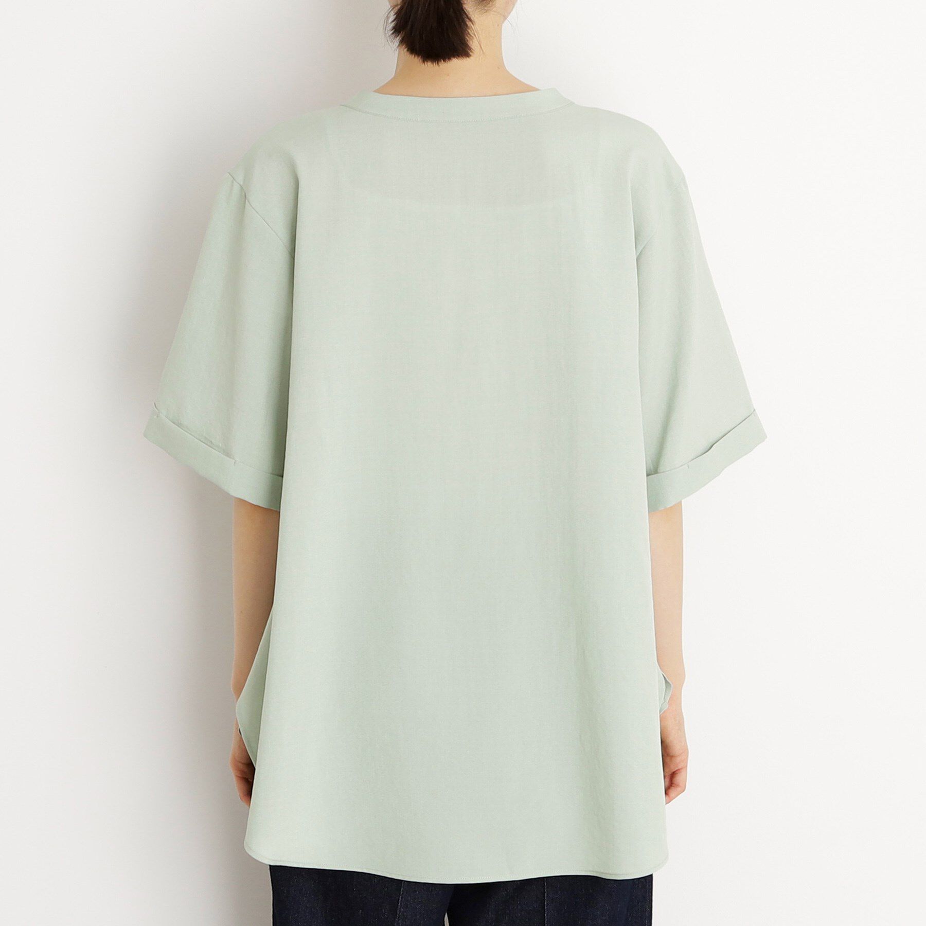 THE SHOP TK「ダブルポケット5分袖シャツ/体型カバー／洗濯機OK」|シャツ・ブラウス|