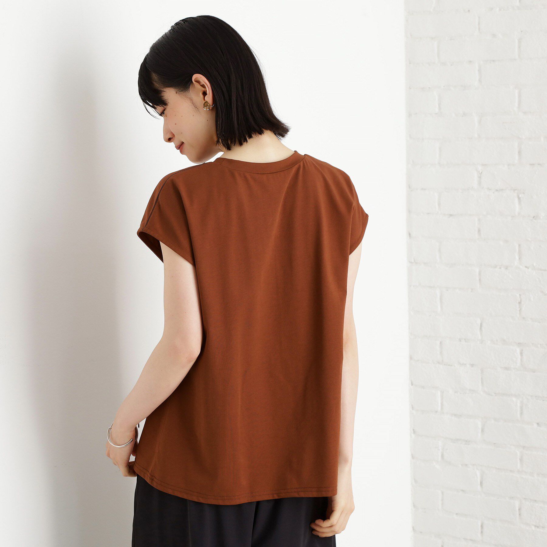 THE SHOP TK「合皮パイピングフレンチTシャツ【洗える】」|Tシャツ・カットソー|