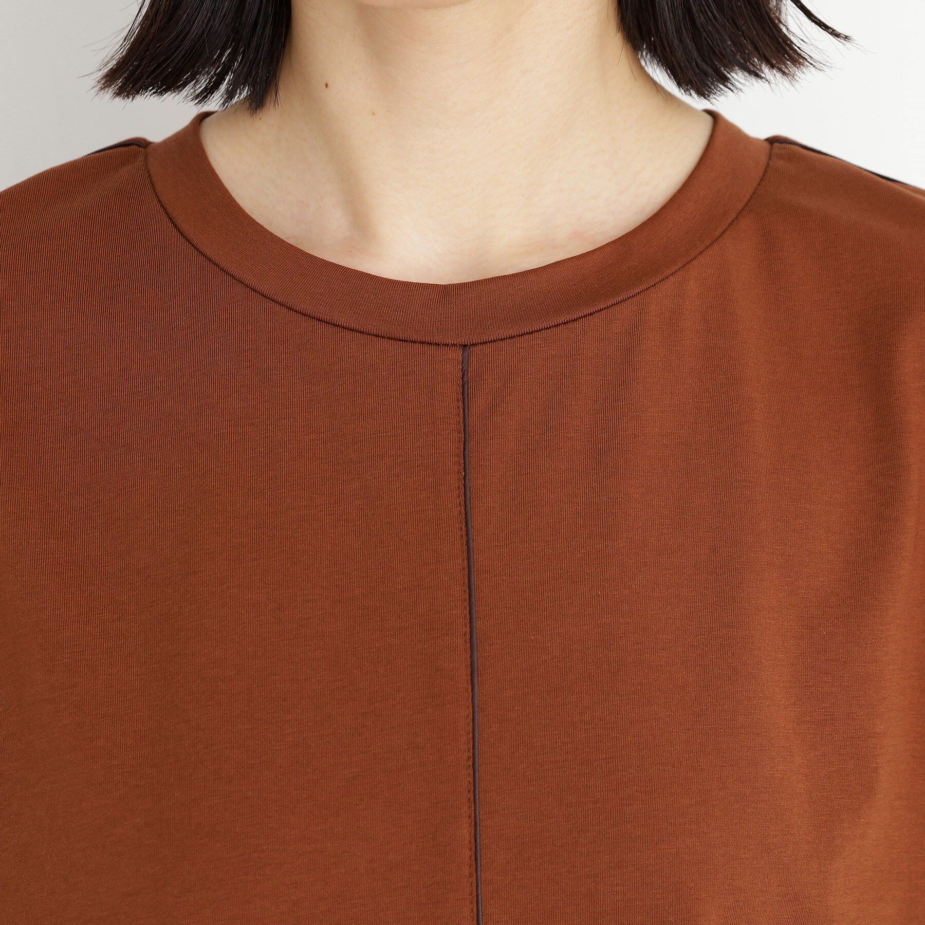 THE SHOP TK「合皮パイピングフレンチTシャツ【洗える】」|Tシャツ・カットソー|