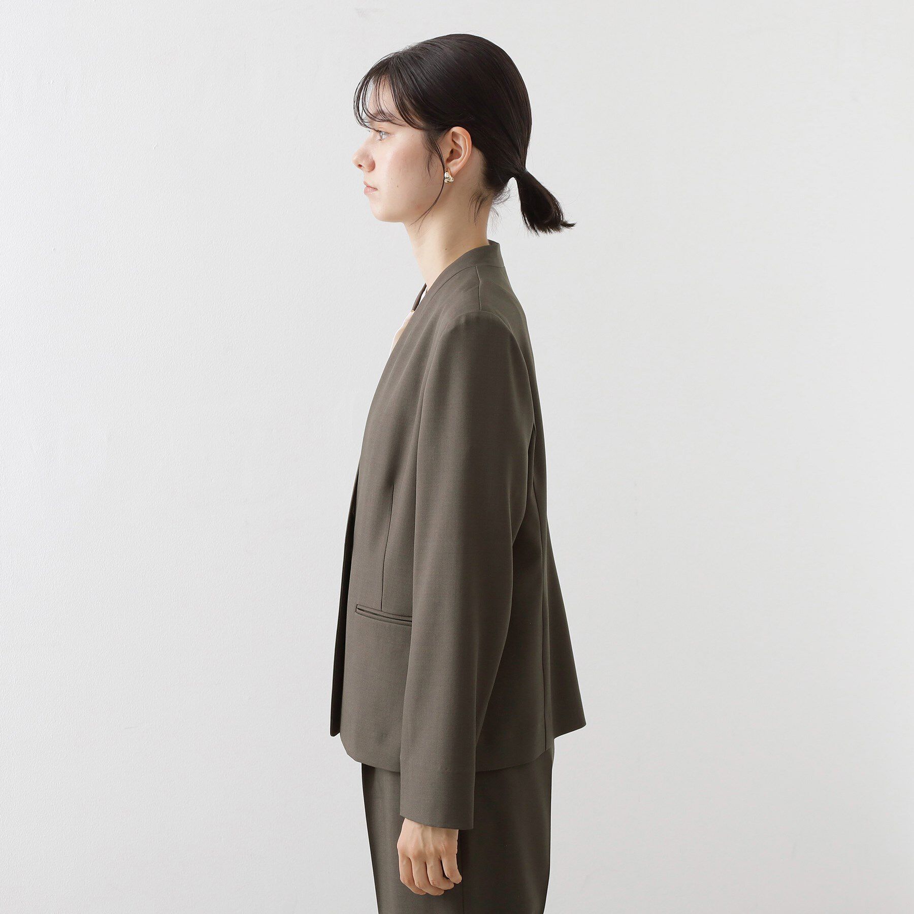 THE SHOP TK「ノーカラージャケット【セットアップ可】」|ノーカラージャケット|