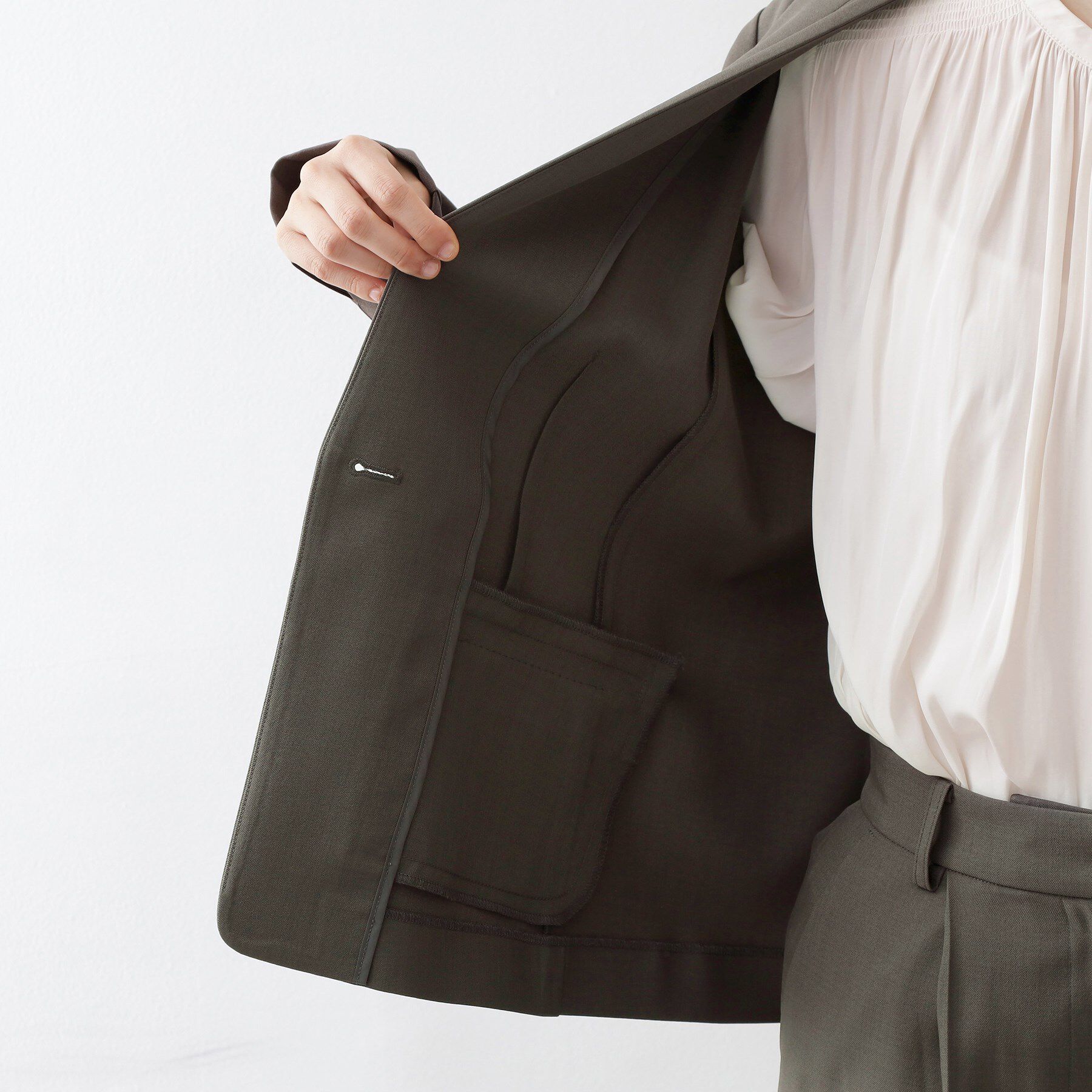 THE SHOP TK「ノーカラージャケット【セットアップ可】」|ノーカラージャケット|