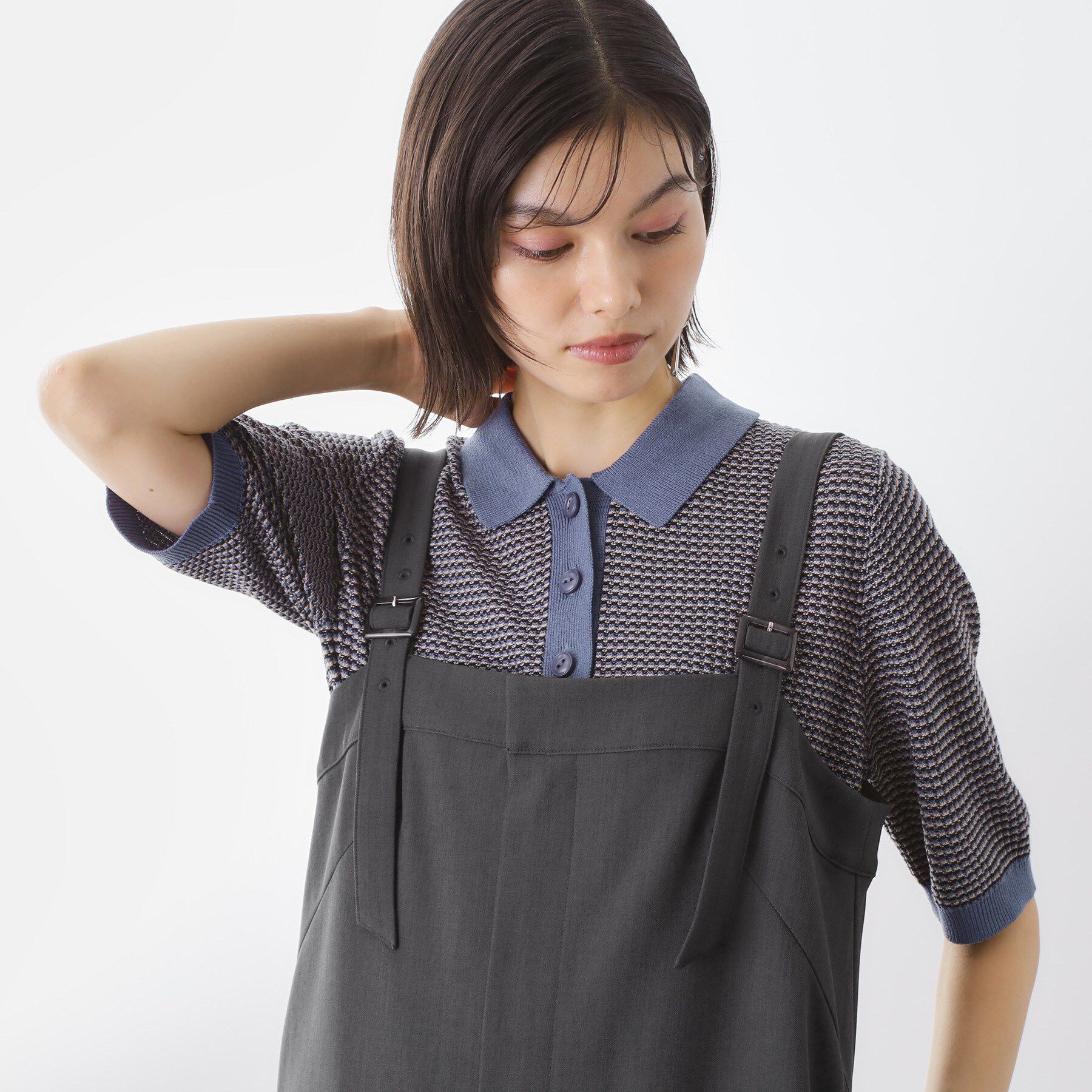 THE SHOP TK「【再入荷】柄アソートポロニットシャツ【洗濯機OK】」|ニット・セーター|