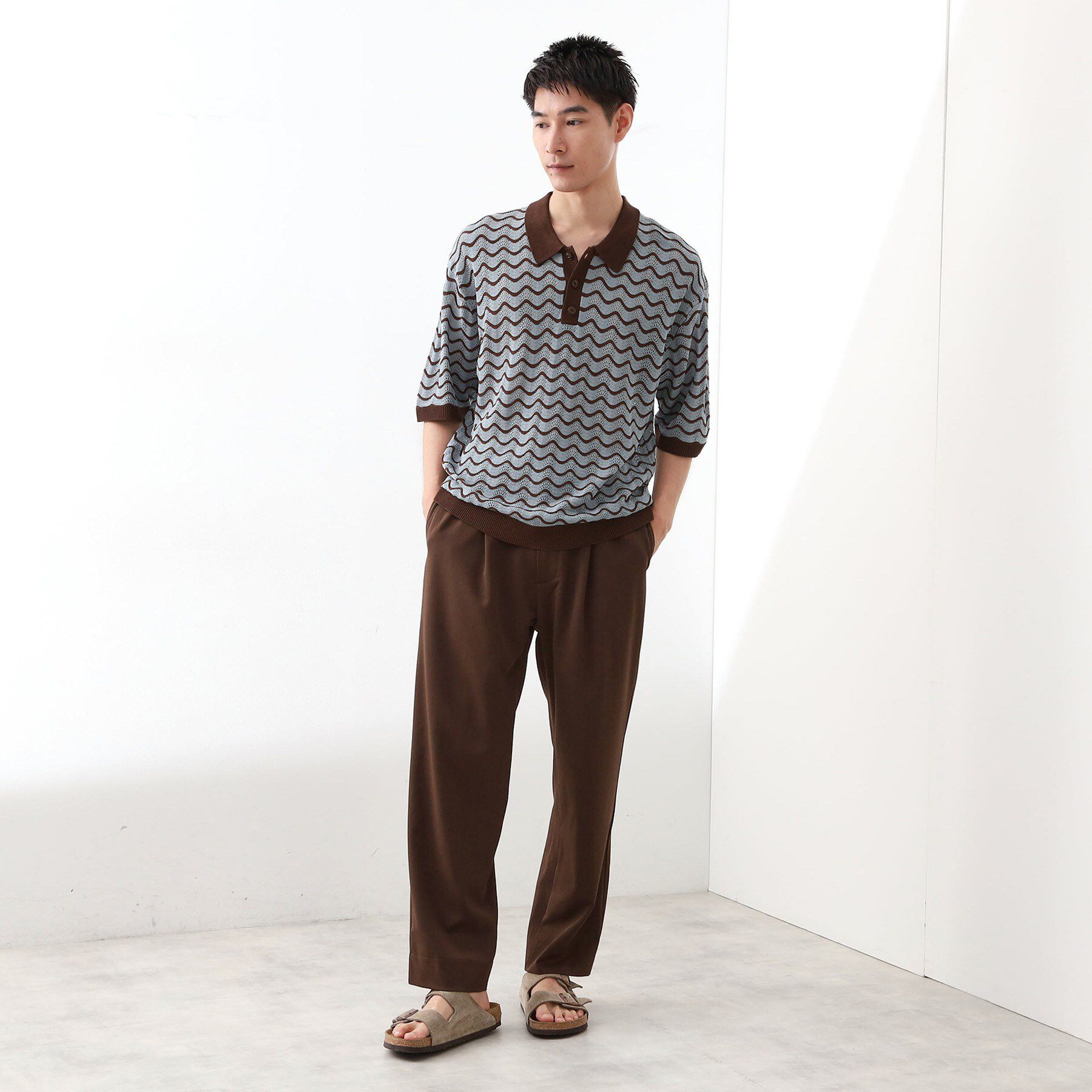 THE SHOP TK「サマーニットポロシャツ　【毛玉になりにくい/洗濯機OK】」|Tシャツ・カットソー|