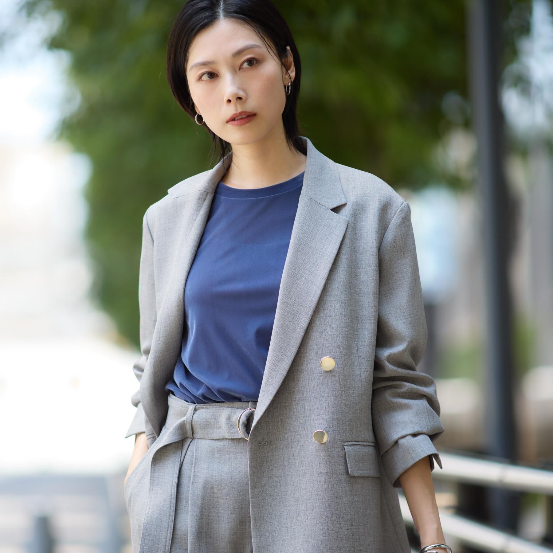 THE SHOP TK「【今羽織るなら】ダブルブレストジャケット【セットアップ可/洗える】」|テーラードジャケット|