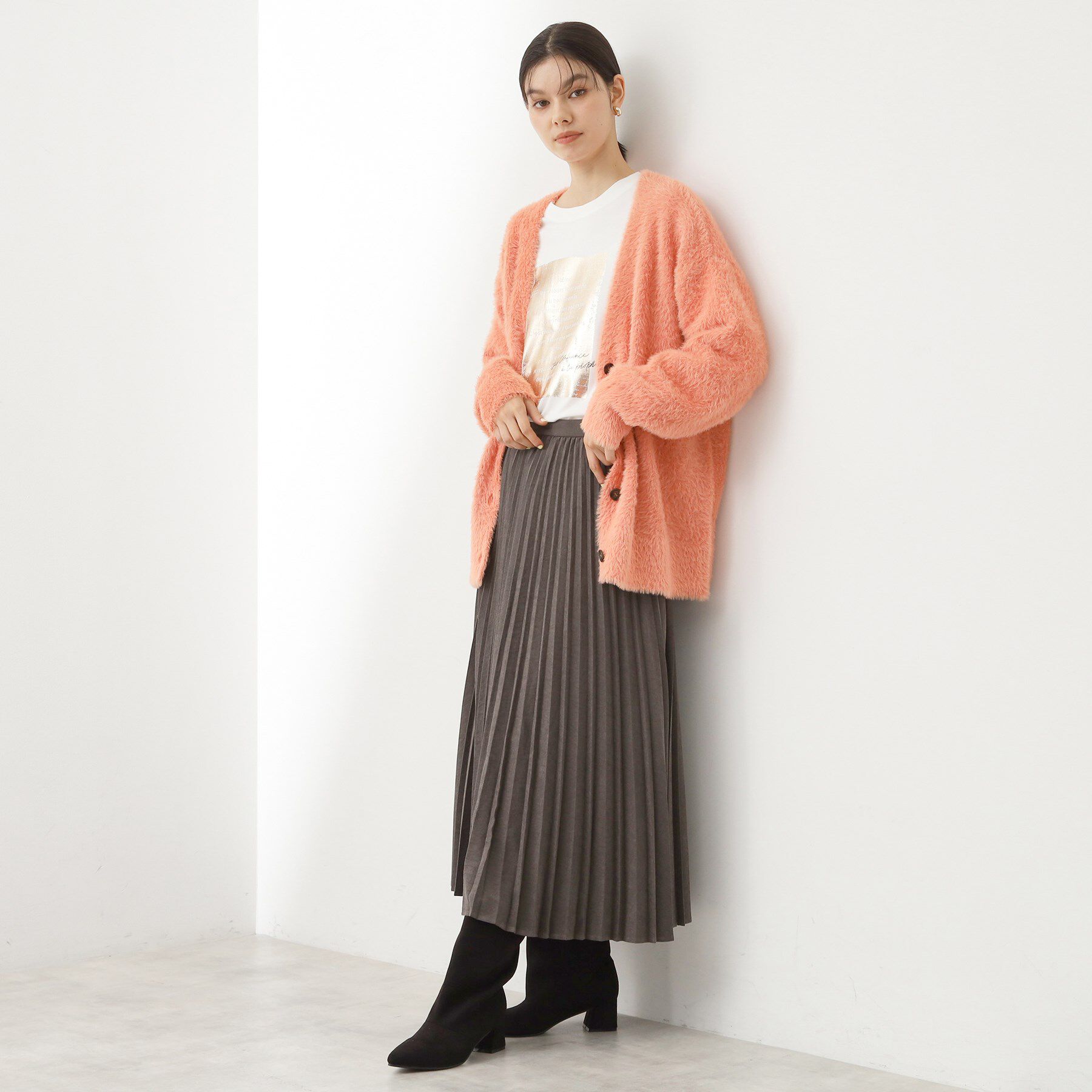 THE SHOP TK「スエードプリーツスカート【洗える】」|スカート|