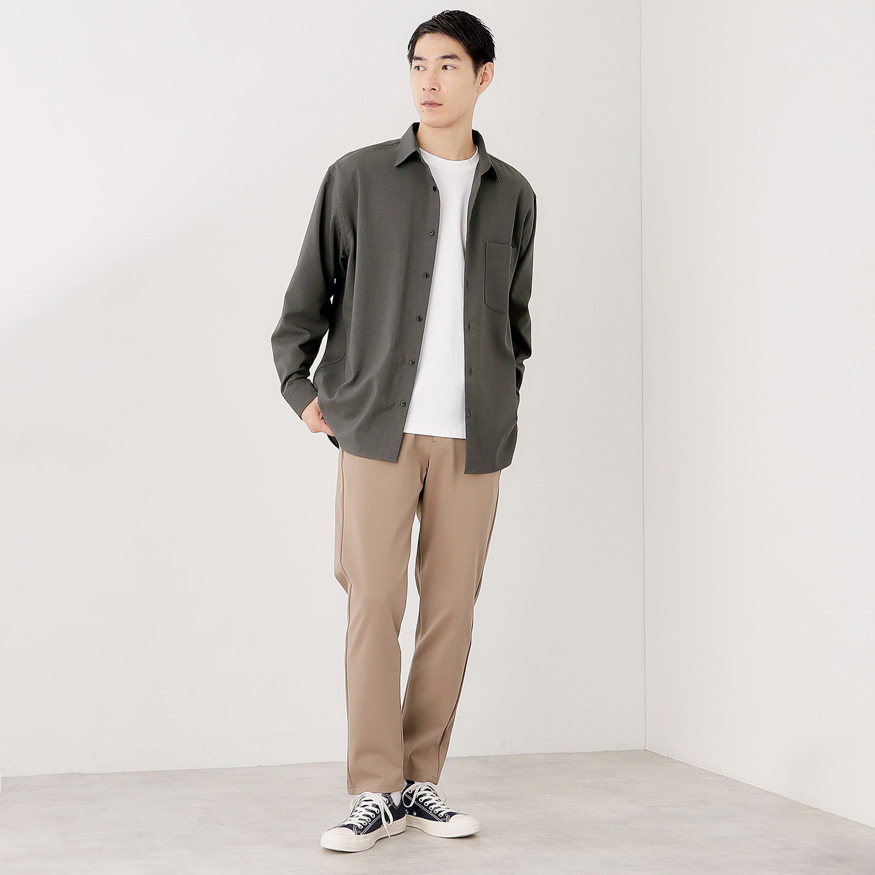 THE SHOP TK「TECLINO／テクリーノ 長袖オックスシャツ【洗濯機OK】」|シャツ・ブラウス|