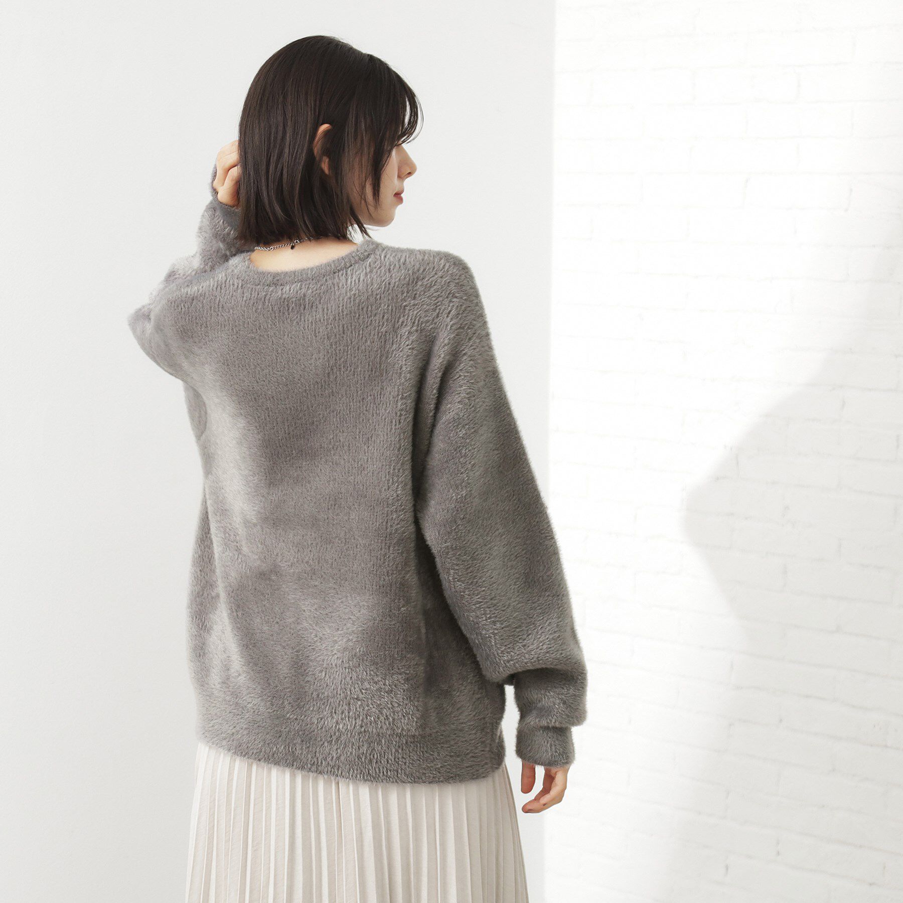 THE SHOP TK「ベルベットフェザー ロゴニットプルオーバー」|Tシャツ・カットソー|