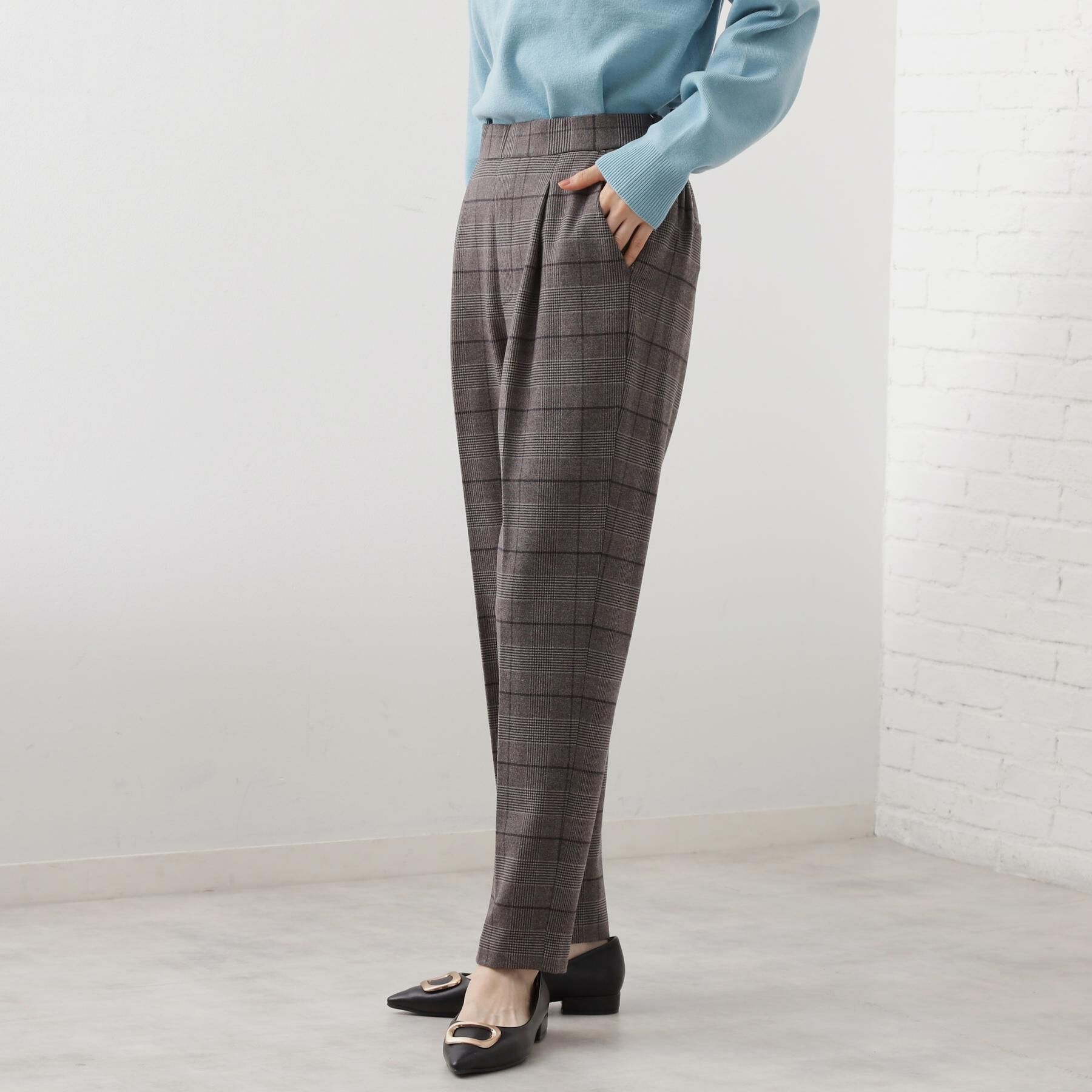 THE SHOP TK「【着丈選べる/XS～XLサイズ】あったか裏起毛テーパードパンツ」|その他|チャコールグレー(2