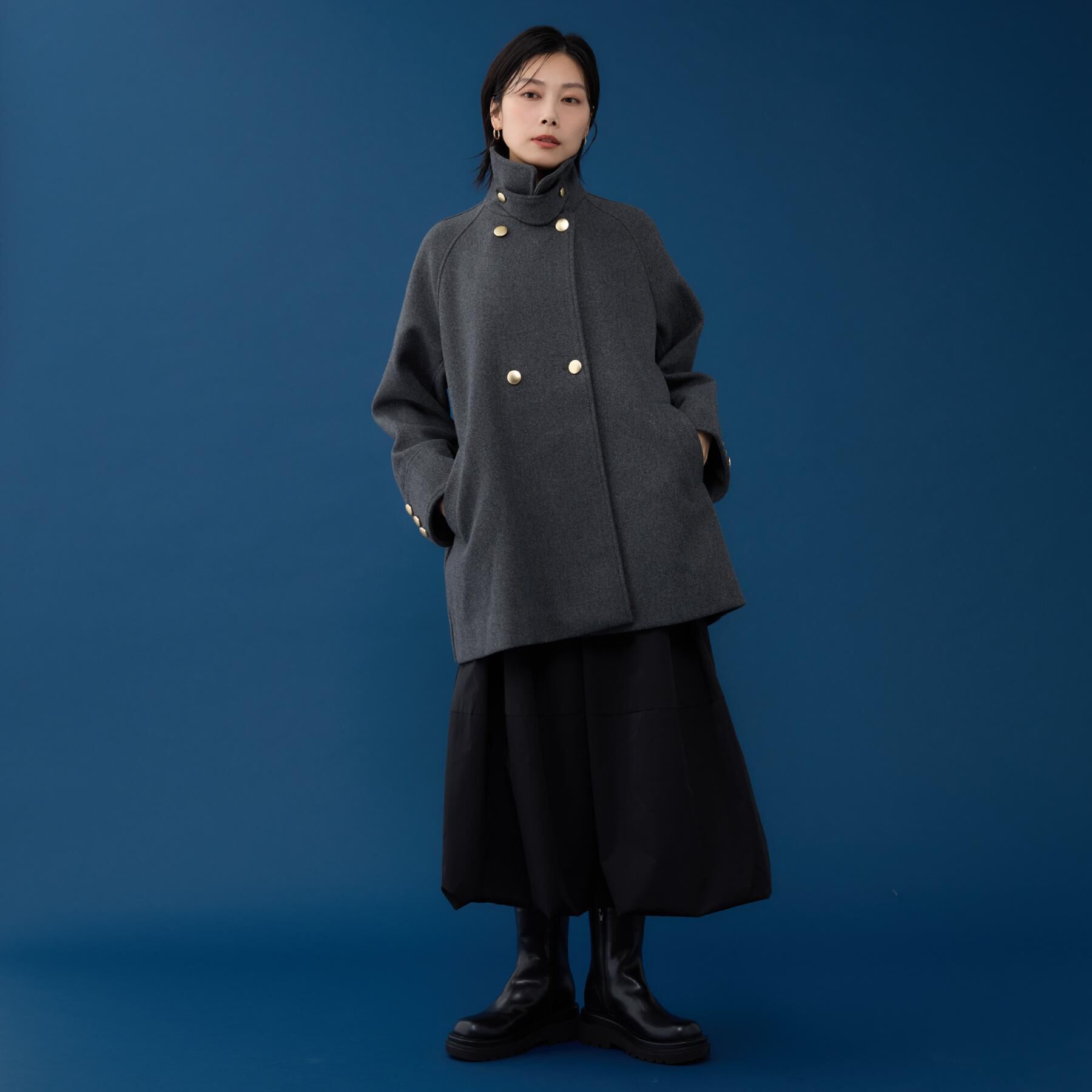 THE SHOP TK「クラシカルな装い ウールライクスタンドカラーコート」|その他|