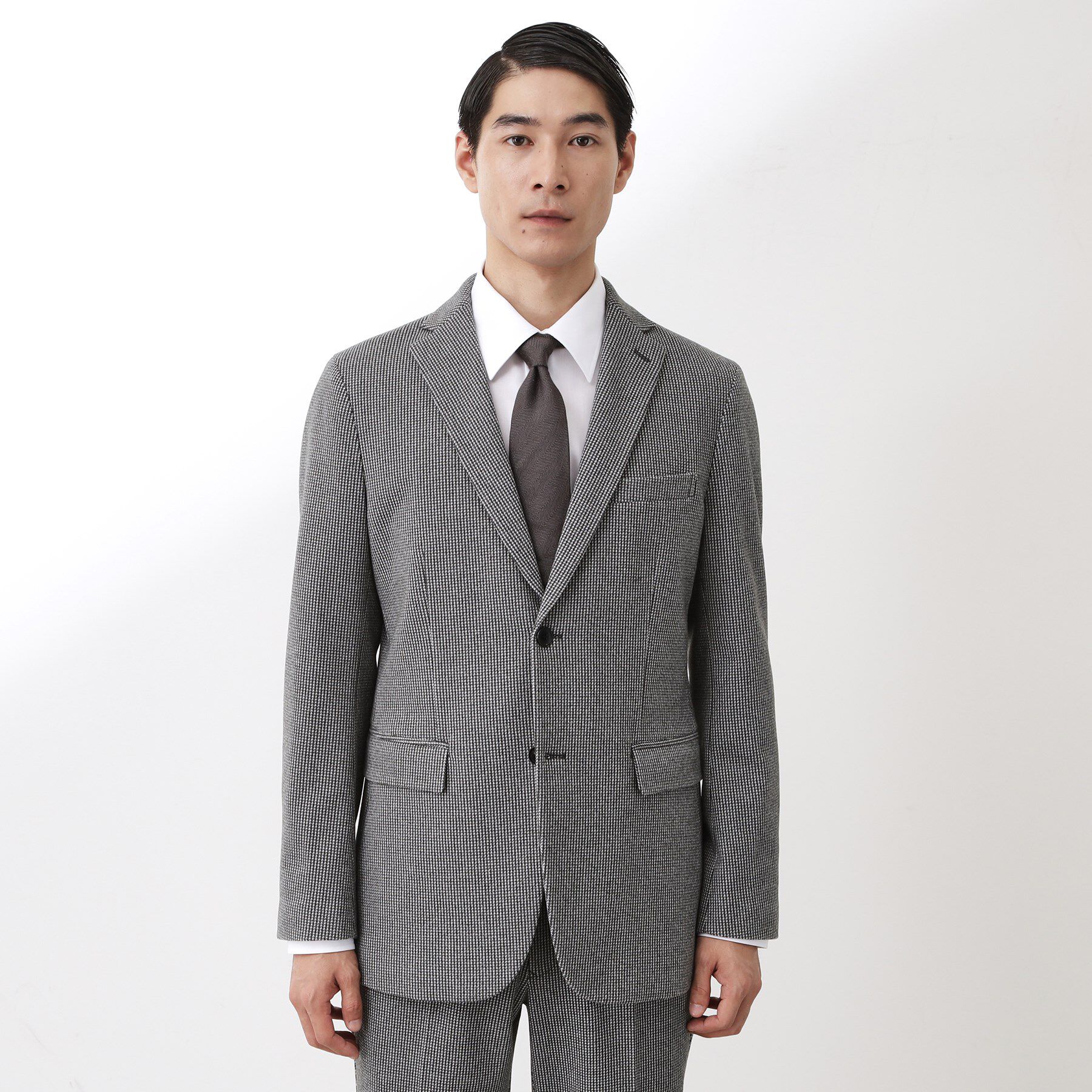 THE SHOP TK「ツイードライクジャージジャケット【セットアップ可／洗濯機OK】」|テーラードジャケット|