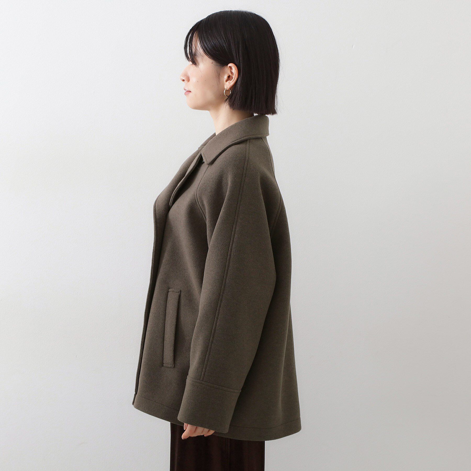 THE SHOP TK「柔らかで大人上品 ジャージメルトンPコート」|ピーコート|