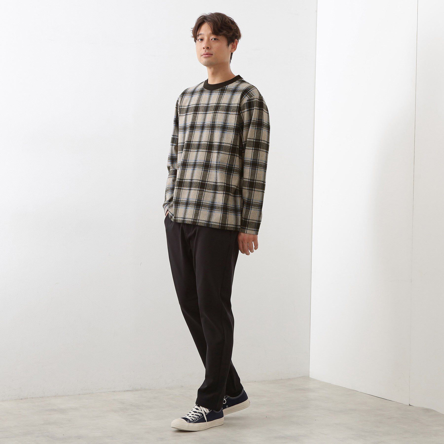 THE SHOP TK「チェックジャカードプルオーバー」|Tシャツ・カットソー|