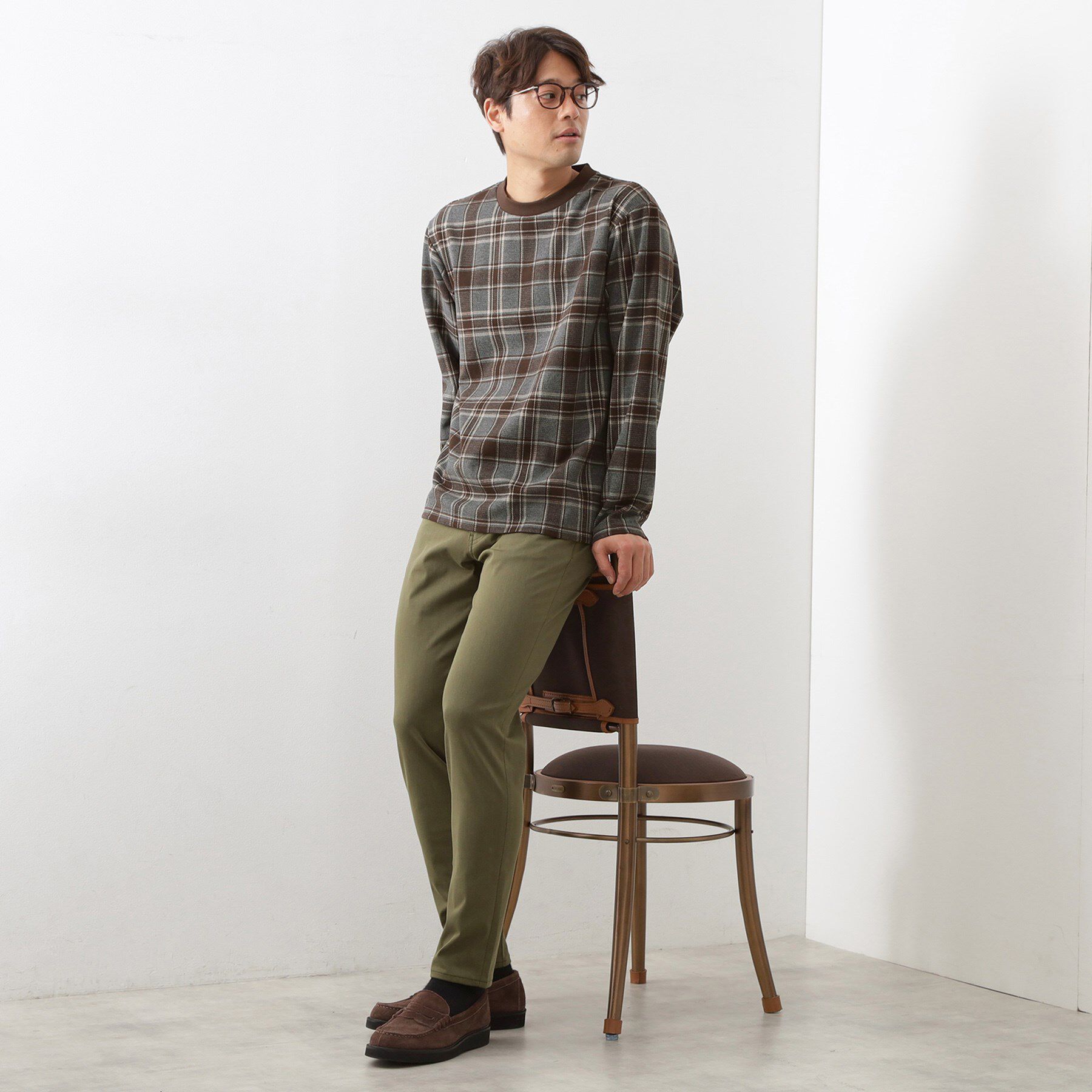 THE SHOP TK「チェックジャカードプルオーバー」|Tシャツ・カットソー|