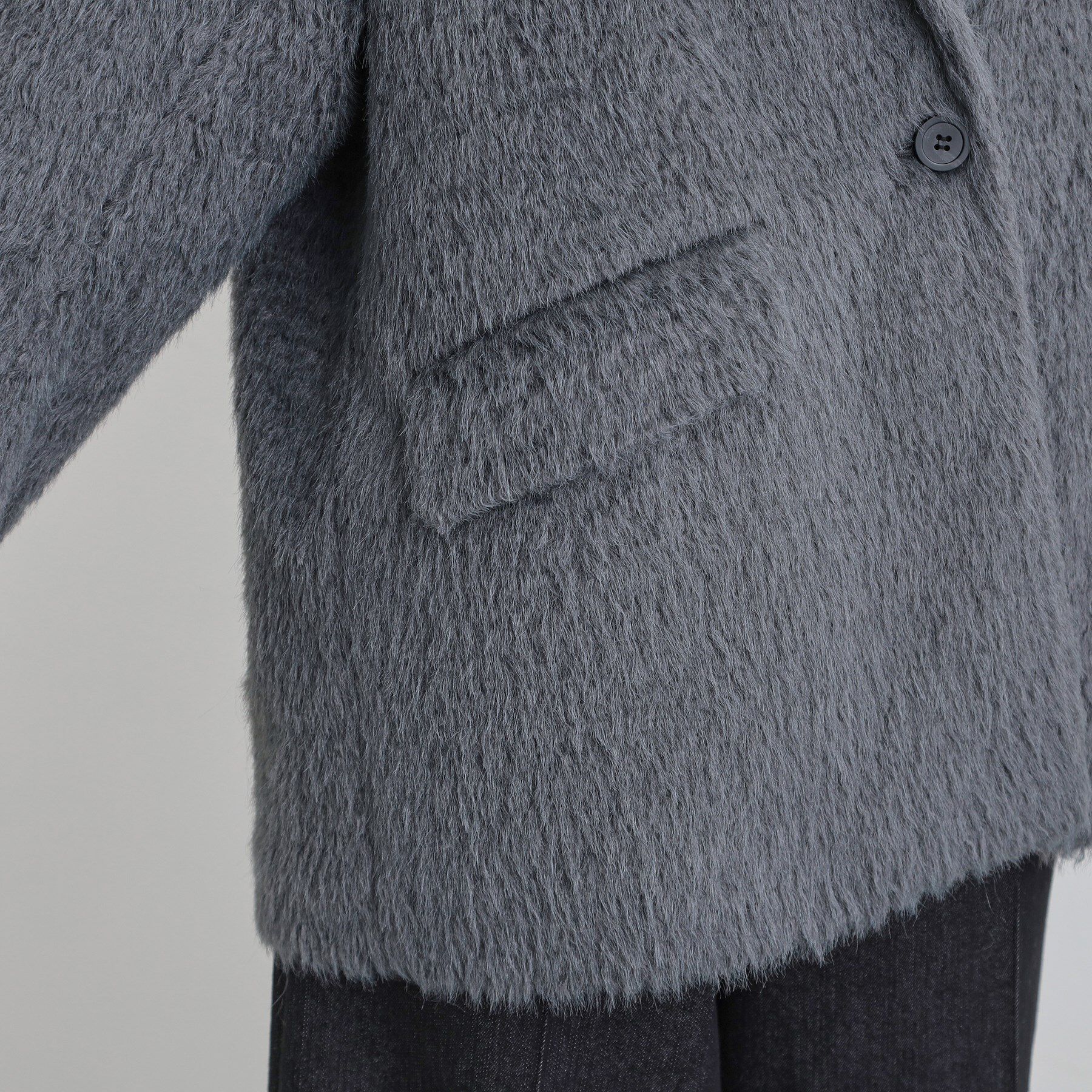 THE SHOP TK「纏うだけで大人上品 シャギーチェスターハーフコート」|チェスターコート|