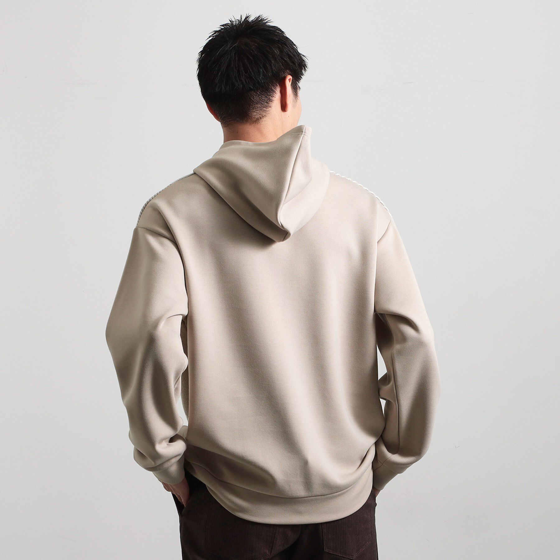 THE SHOP TK「【大人の休日スタイルにはこれ！】フロントチェック柄ニットパーカ　洗濯機OK」|パーカー|