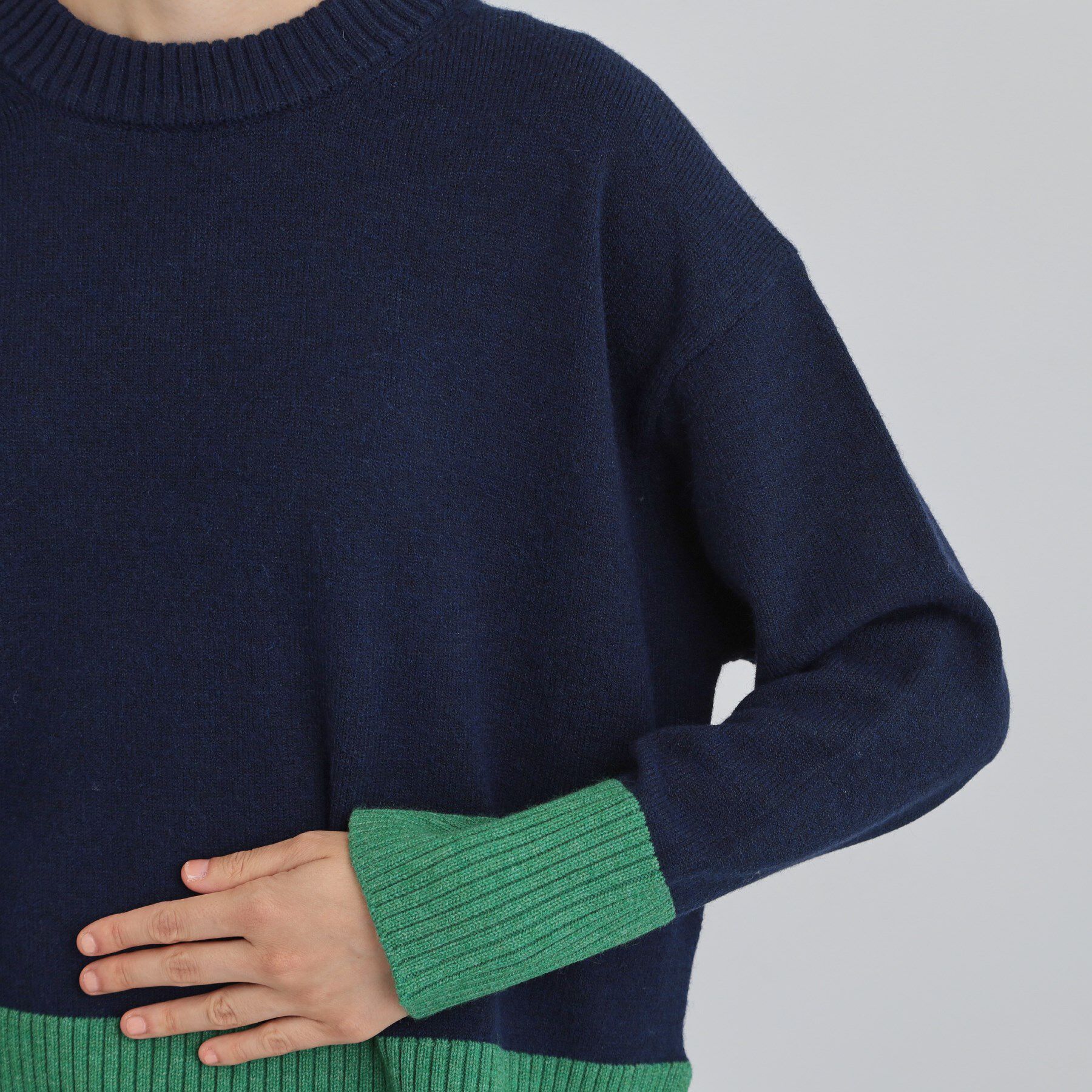 THE SHOP TK「インしないで着られる カラーブロックニット」|ニット・セーター|