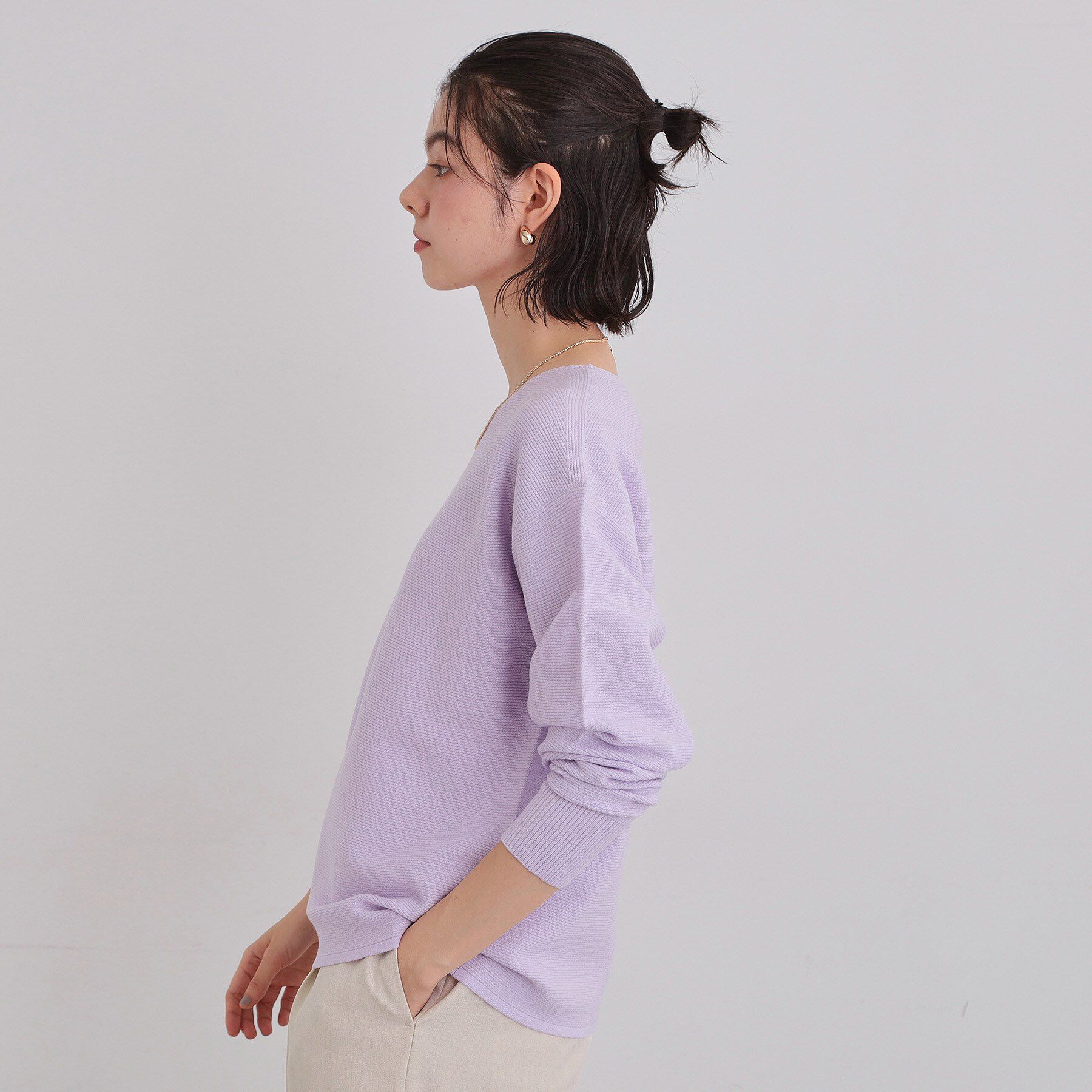 THE SHOP TK「【S-XLサイズ/選べる6色】どこから見ても美しい ガーターニット/洗濯機OK」|ニット・セーター|